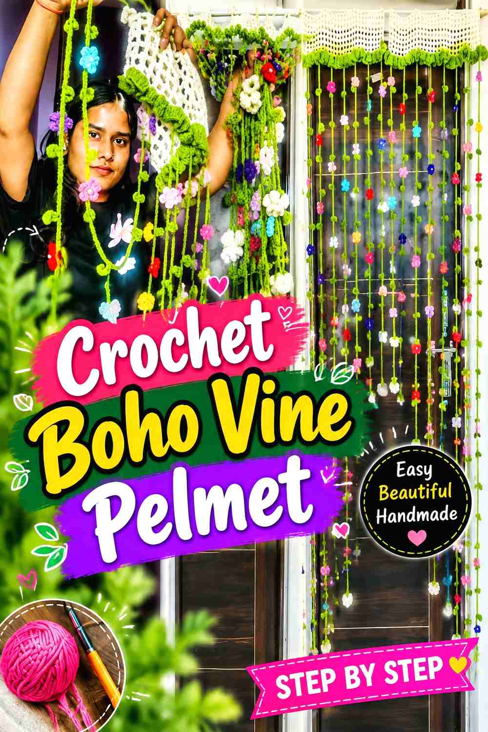 15. Crochet Boho Vine Pelmet