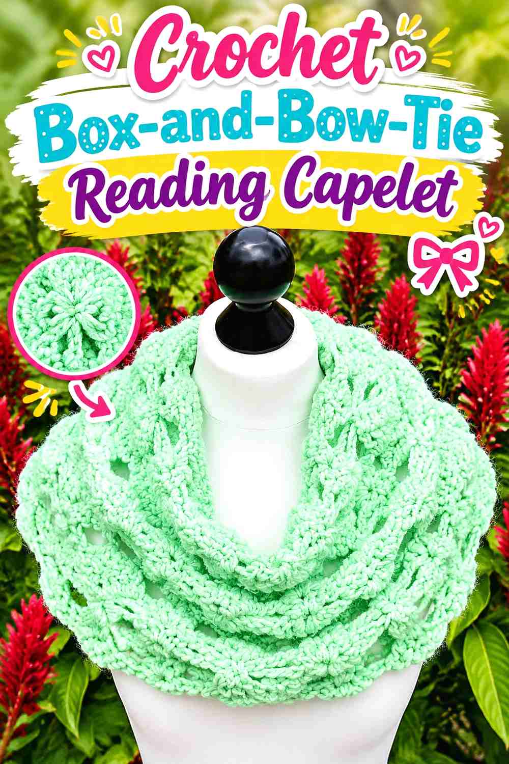 9. Crochet Box-and-Bow-Tie Reading Capelet