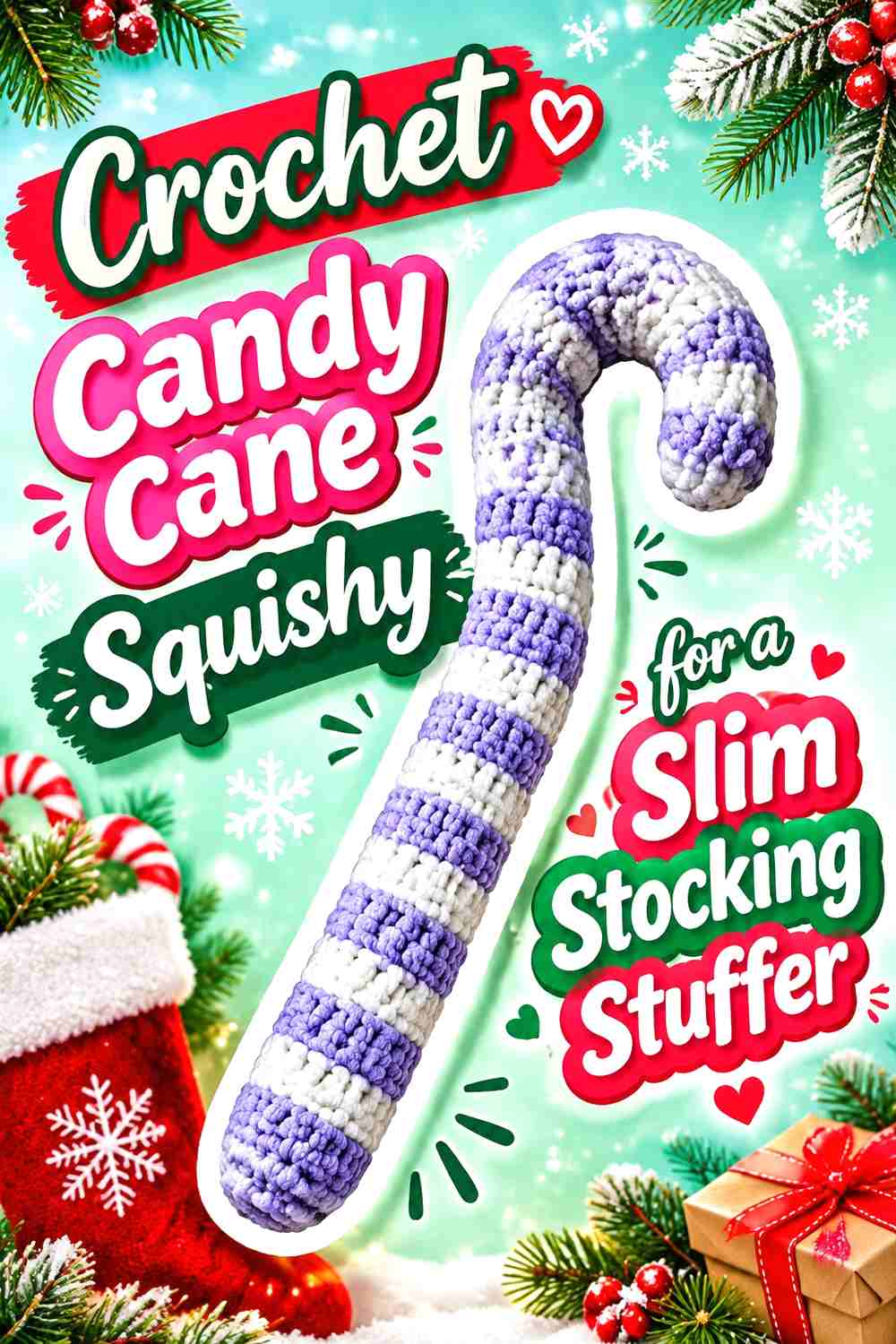 8. Crochet Candy Cane Squishy for a Slim Stocking Stuffer