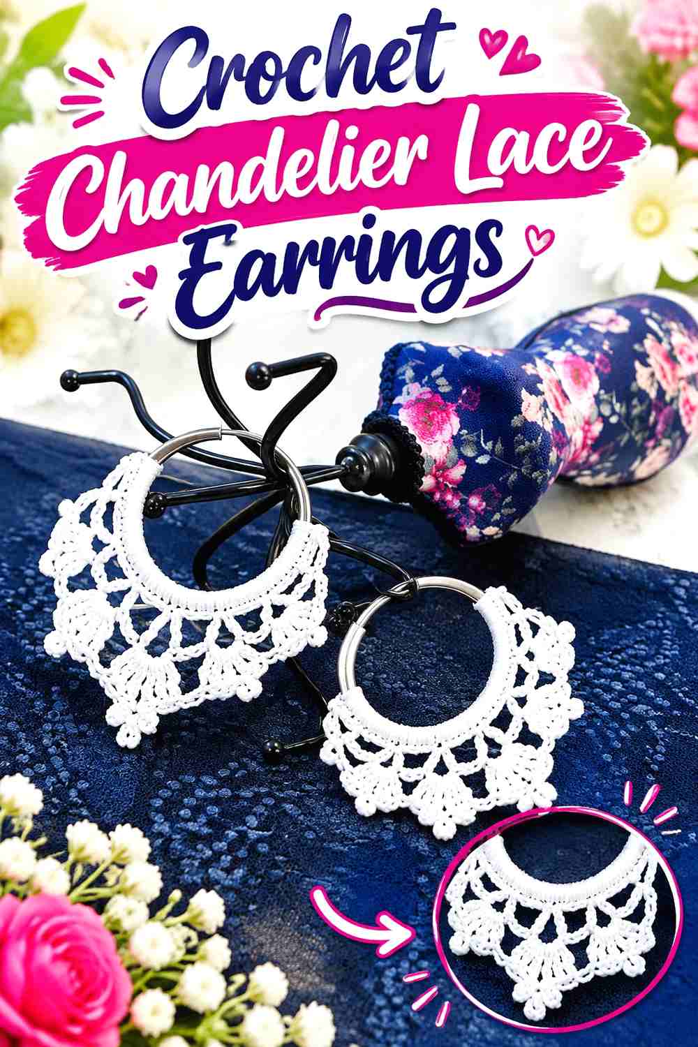 11. Crochet Chandelier Lace Earrings