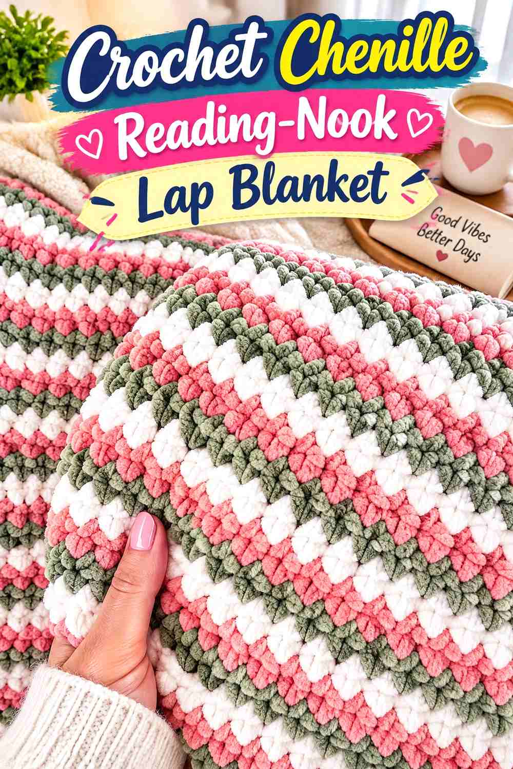11. Crochet Chenille Reading-Nook Lap Blanket