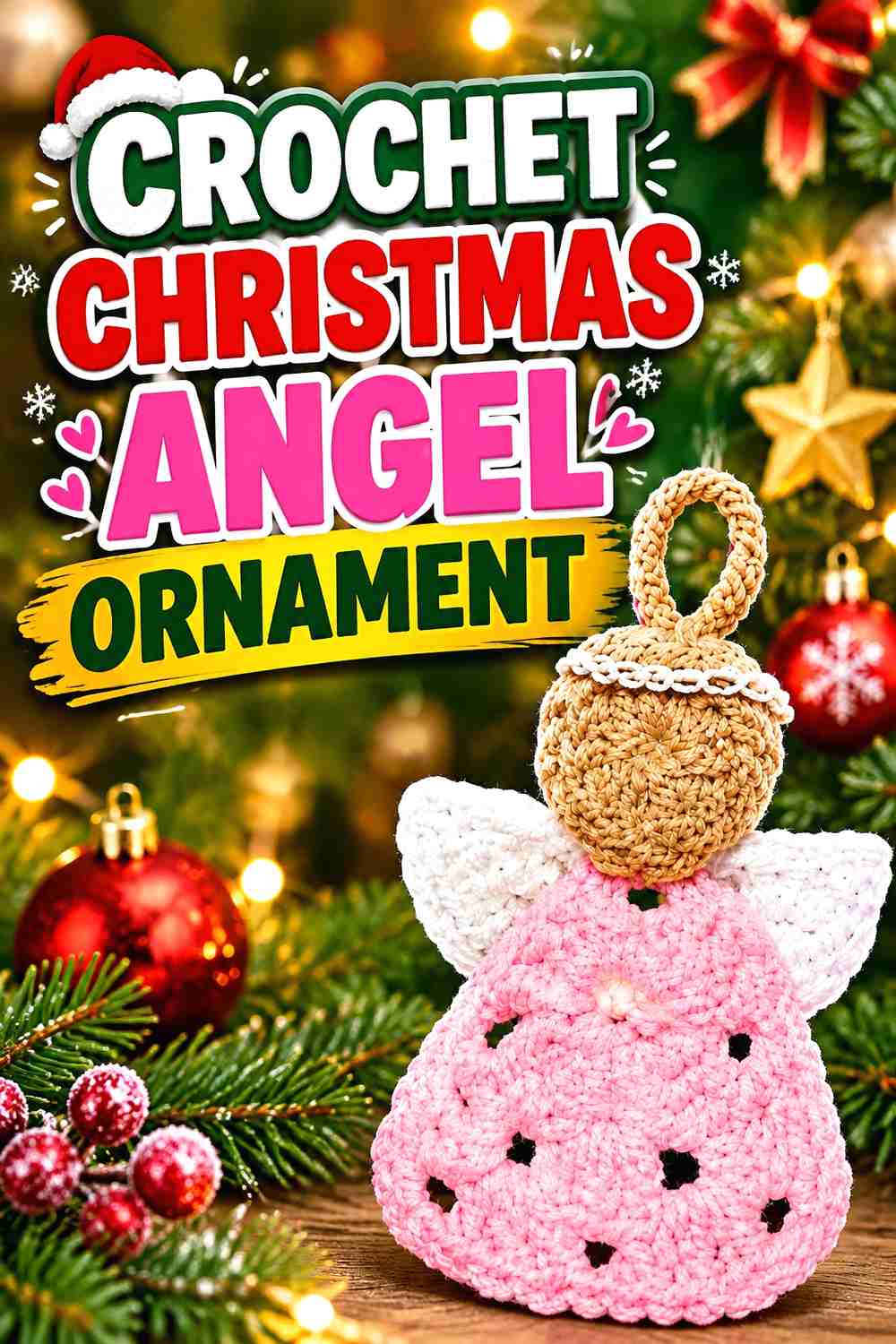 9. Crochet Christmas Angel Ornament
