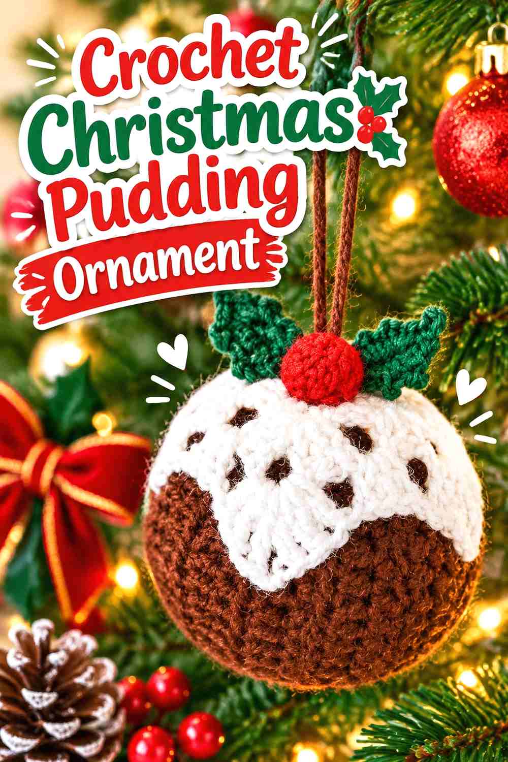 14. Crochet Christmas Pudding Ornament
