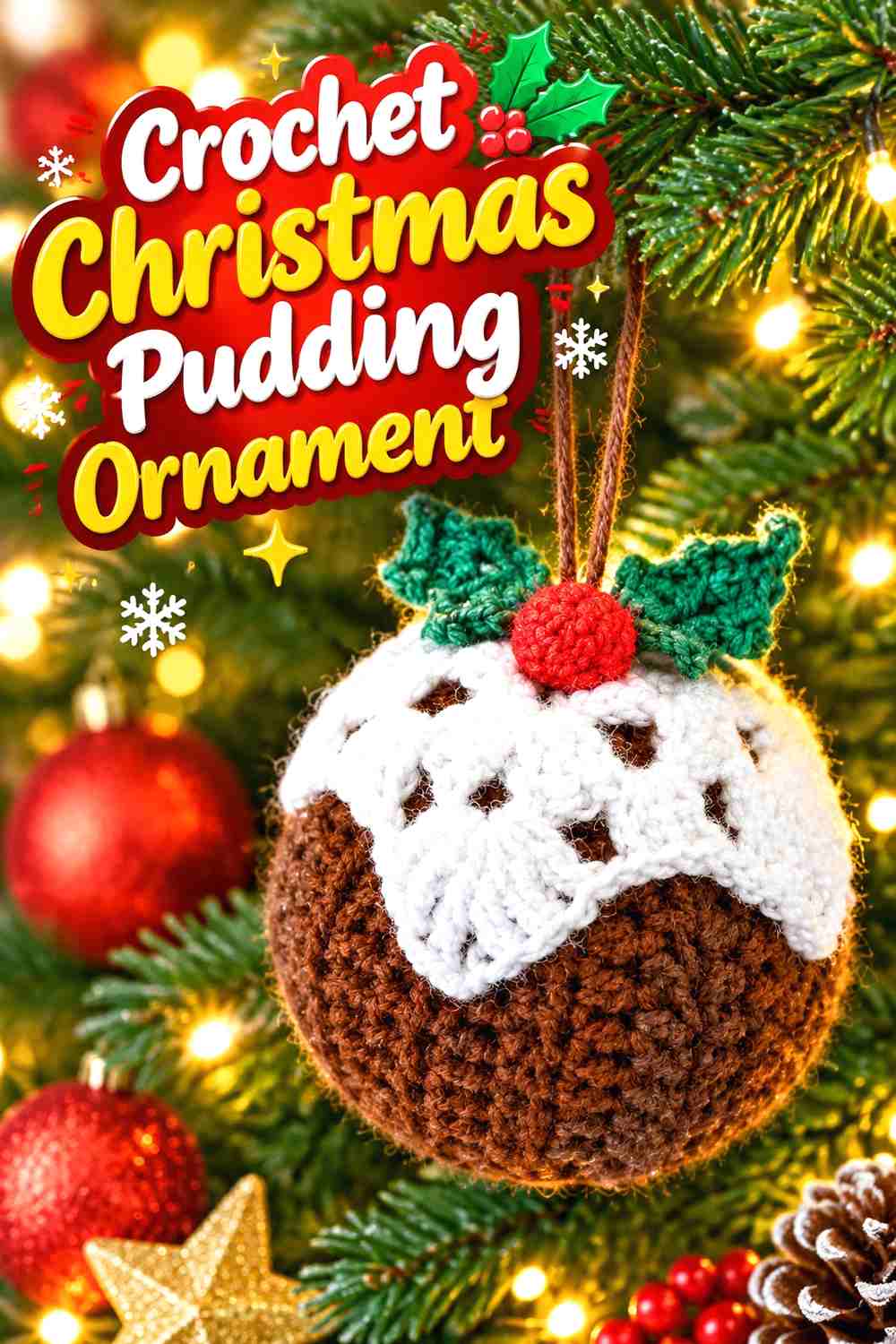 4. Crochet Christmas Pudding Ornament