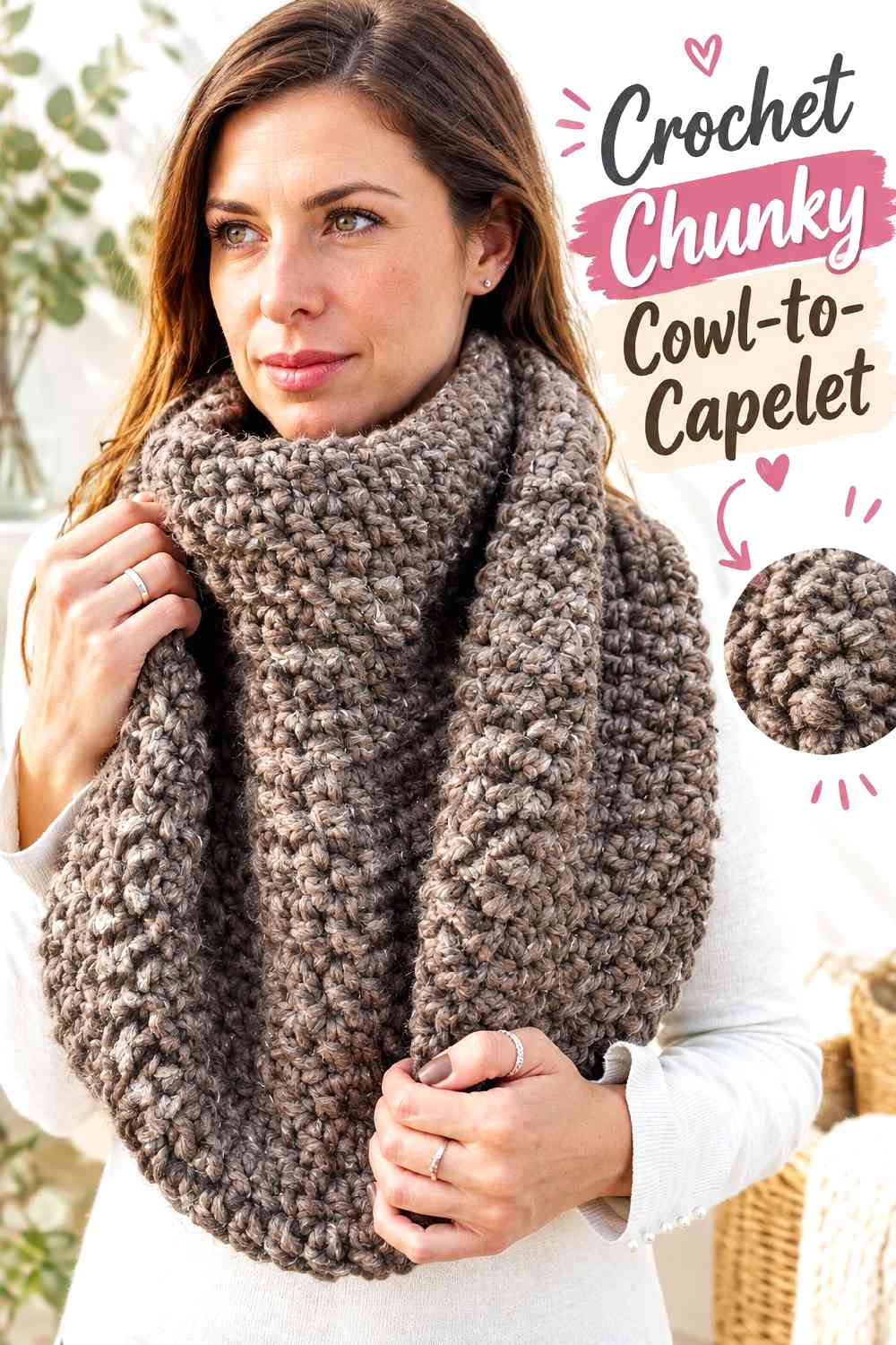 13. Crochet Chunky Cowl-to-Capelet