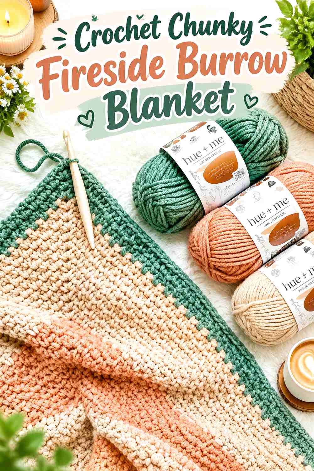 11. Crochet Chunky Fireside Burrow Blanket