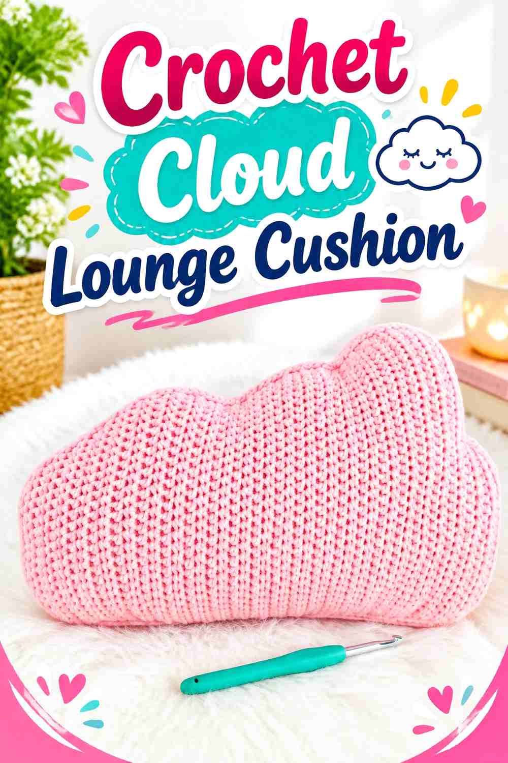6. Crochet Cloud Lounge Cushion