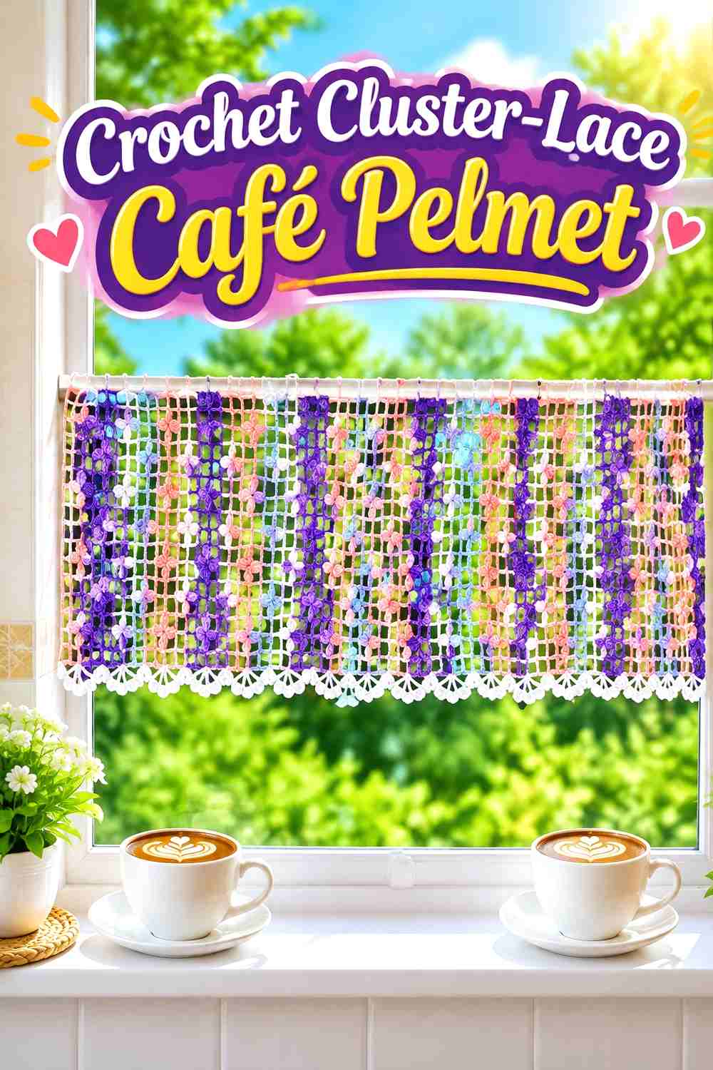 6. Crochet Cluster-Lace Café Pelmet