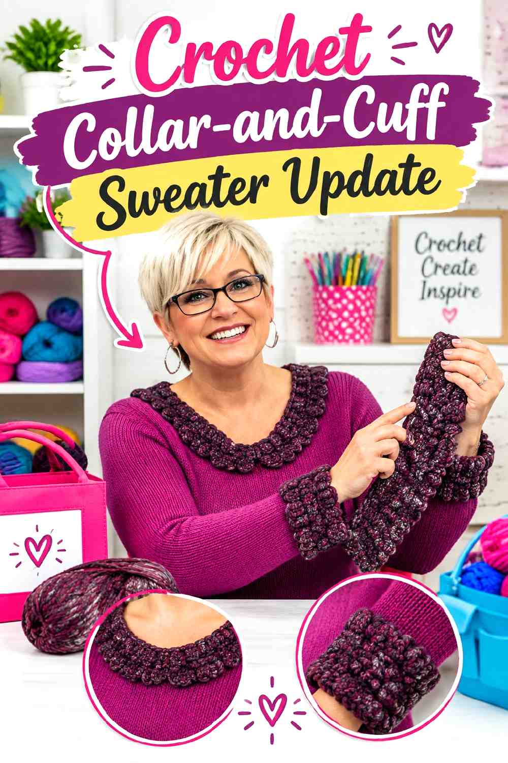 7. Crochet Collar And Cuff Sweater Update