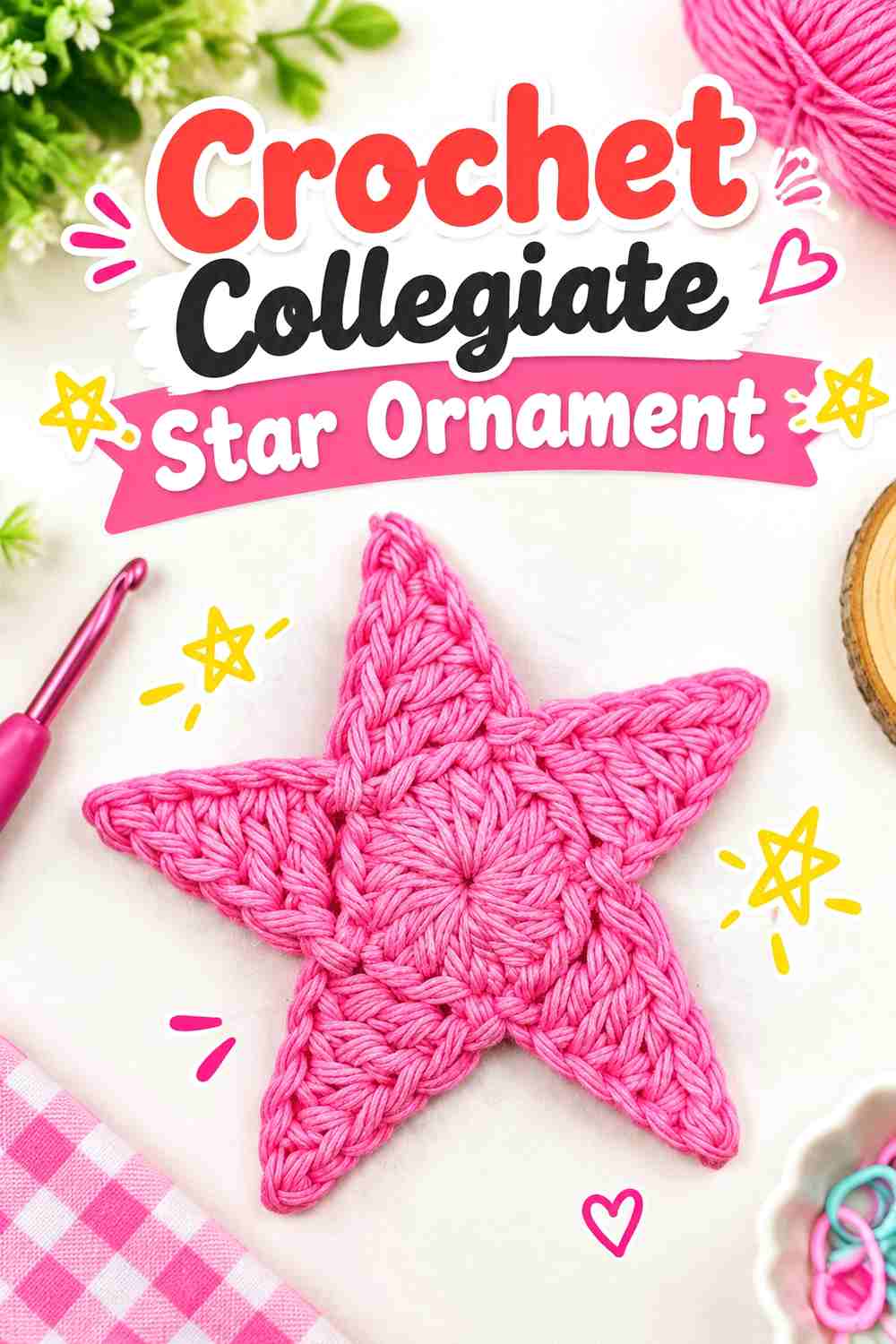 3. Crochet Collegiate Star Ornament