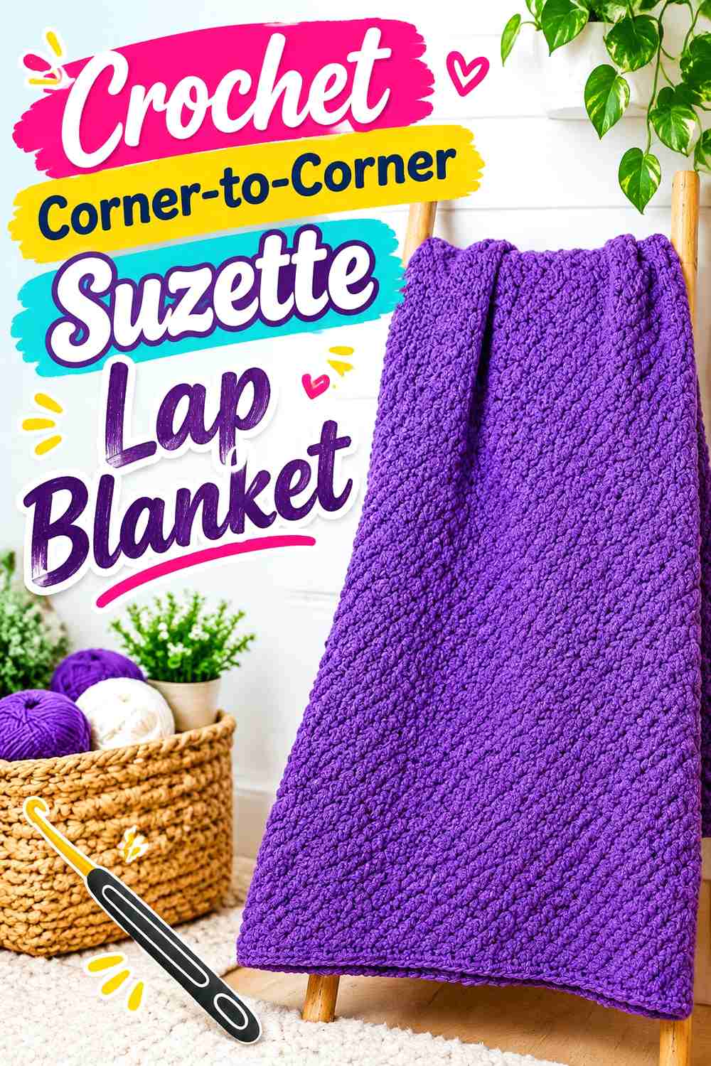 3. Crochet Corner-to-Corner Suzette Lap Blanket