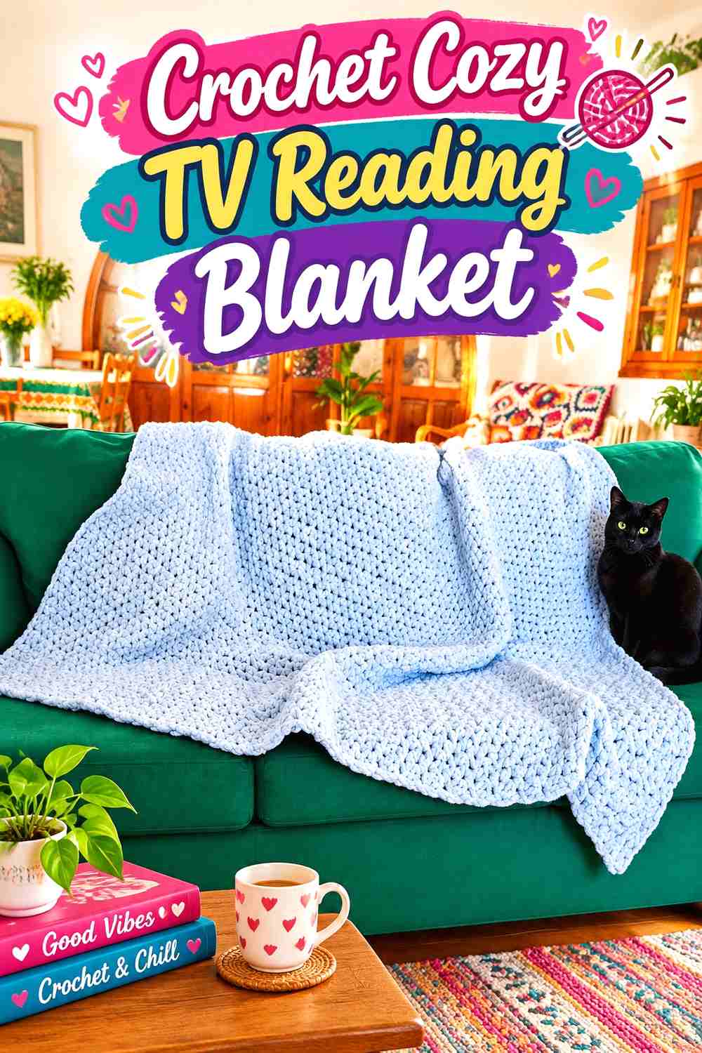 14. Crochet Cozy TV Reading Blanket