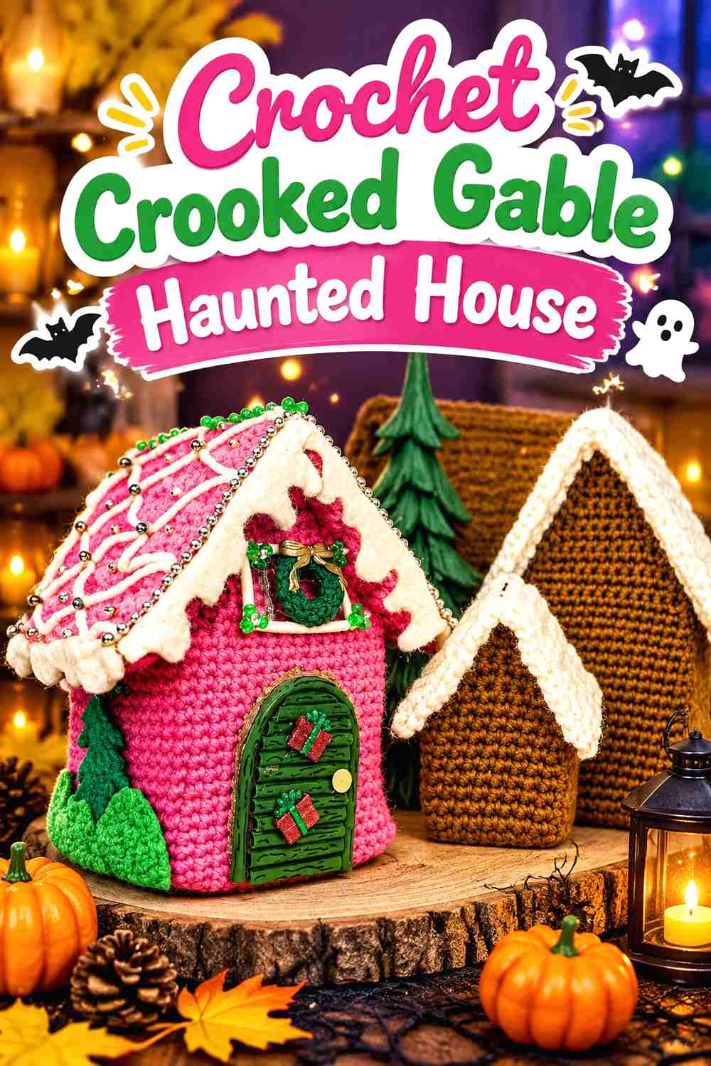 10. Crochet Crooked Gable Haunted House