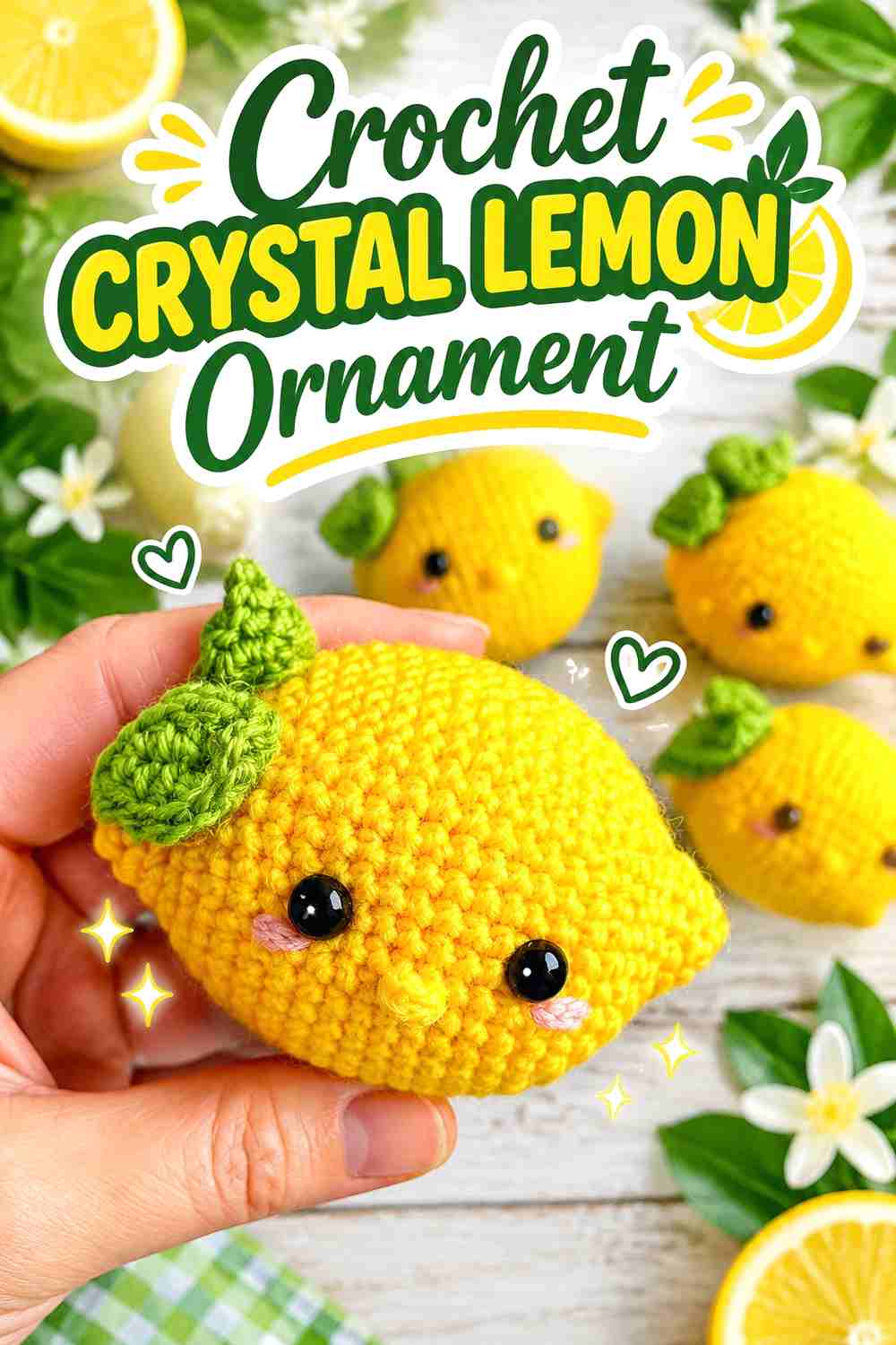 3. Crochet Crystal Lemon Ornament