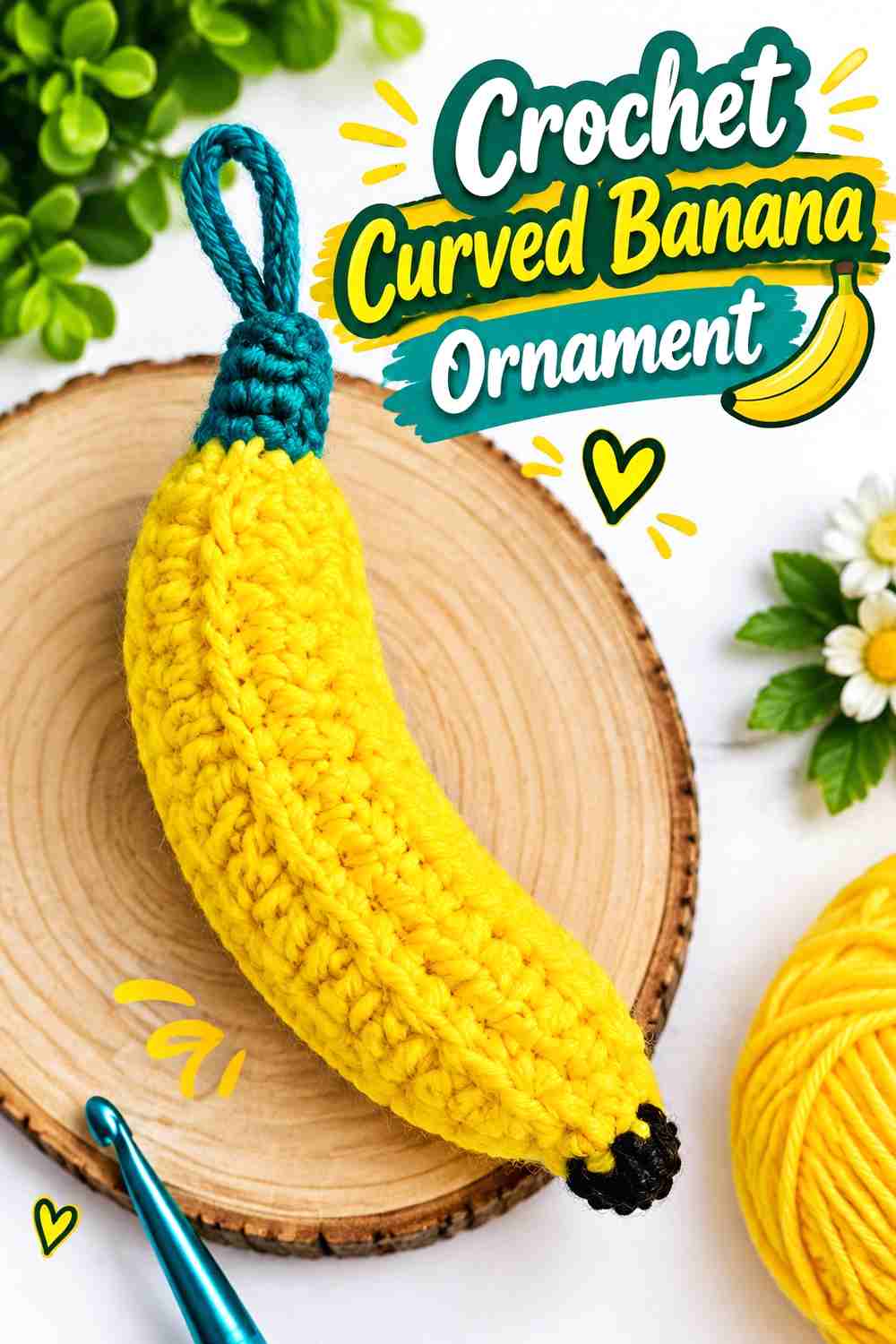 17. Crochet Curved Banana Ornament