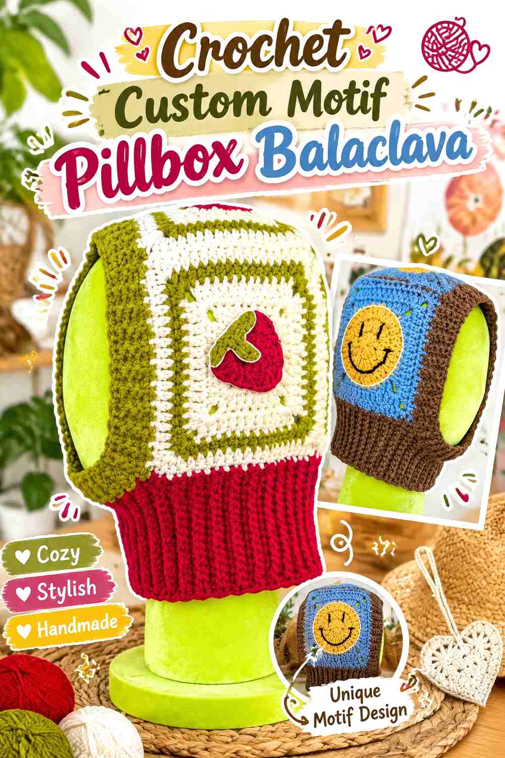 18. Crochet Custom Motif Pillbox Balaclava