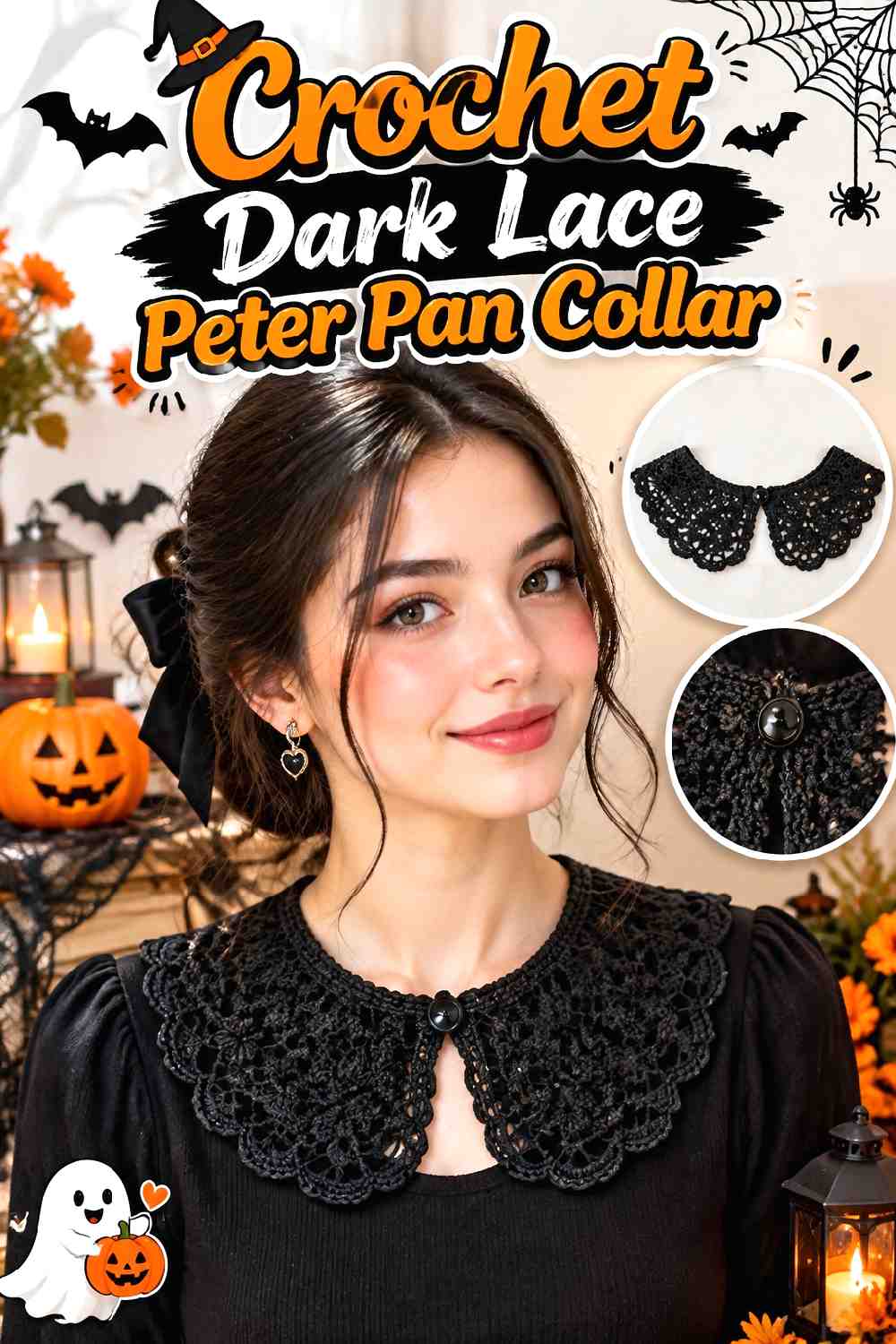 1. Crochet Dark Lace Peter Pan Collar