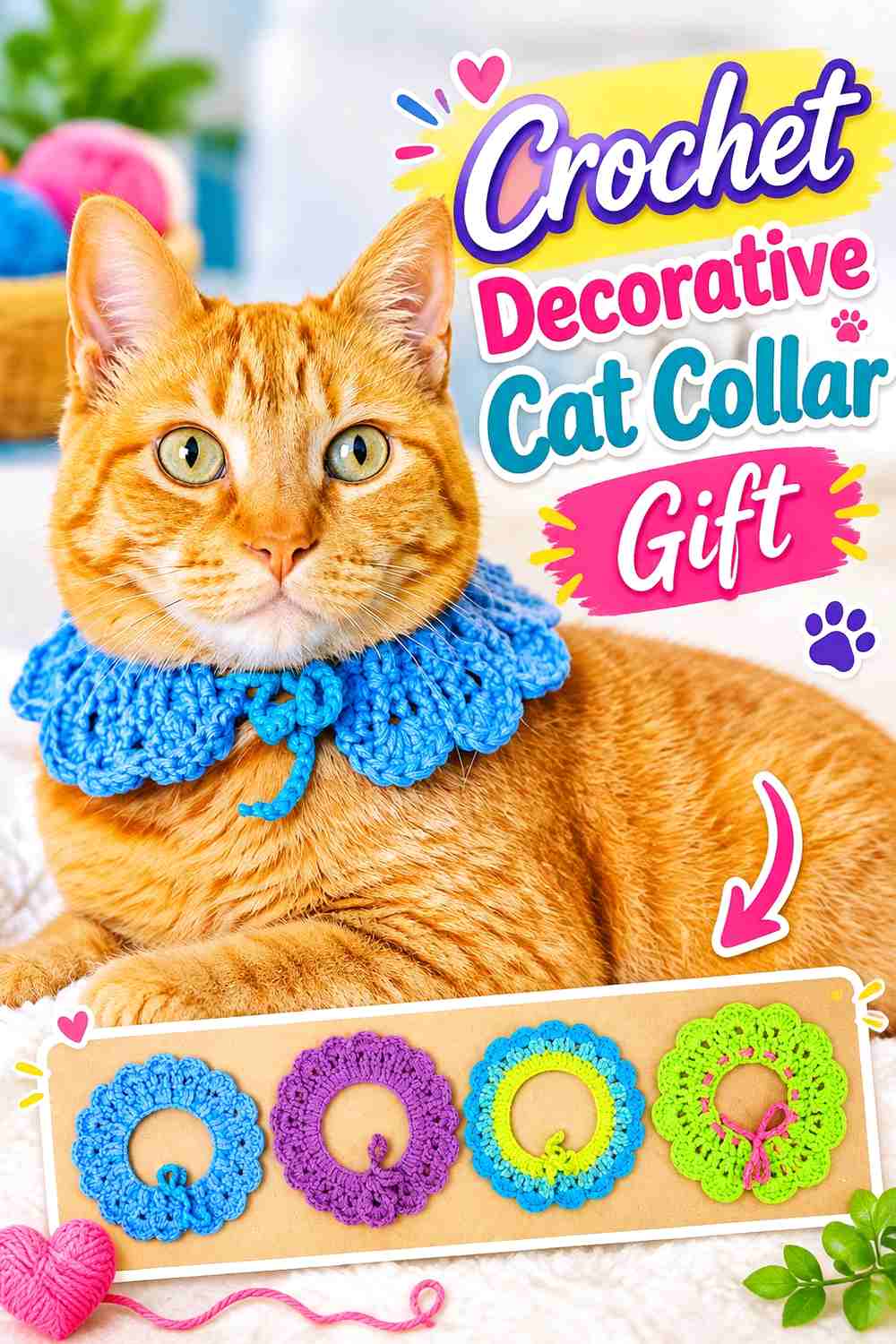 2. Crochet Decorative Cat Collar Gift