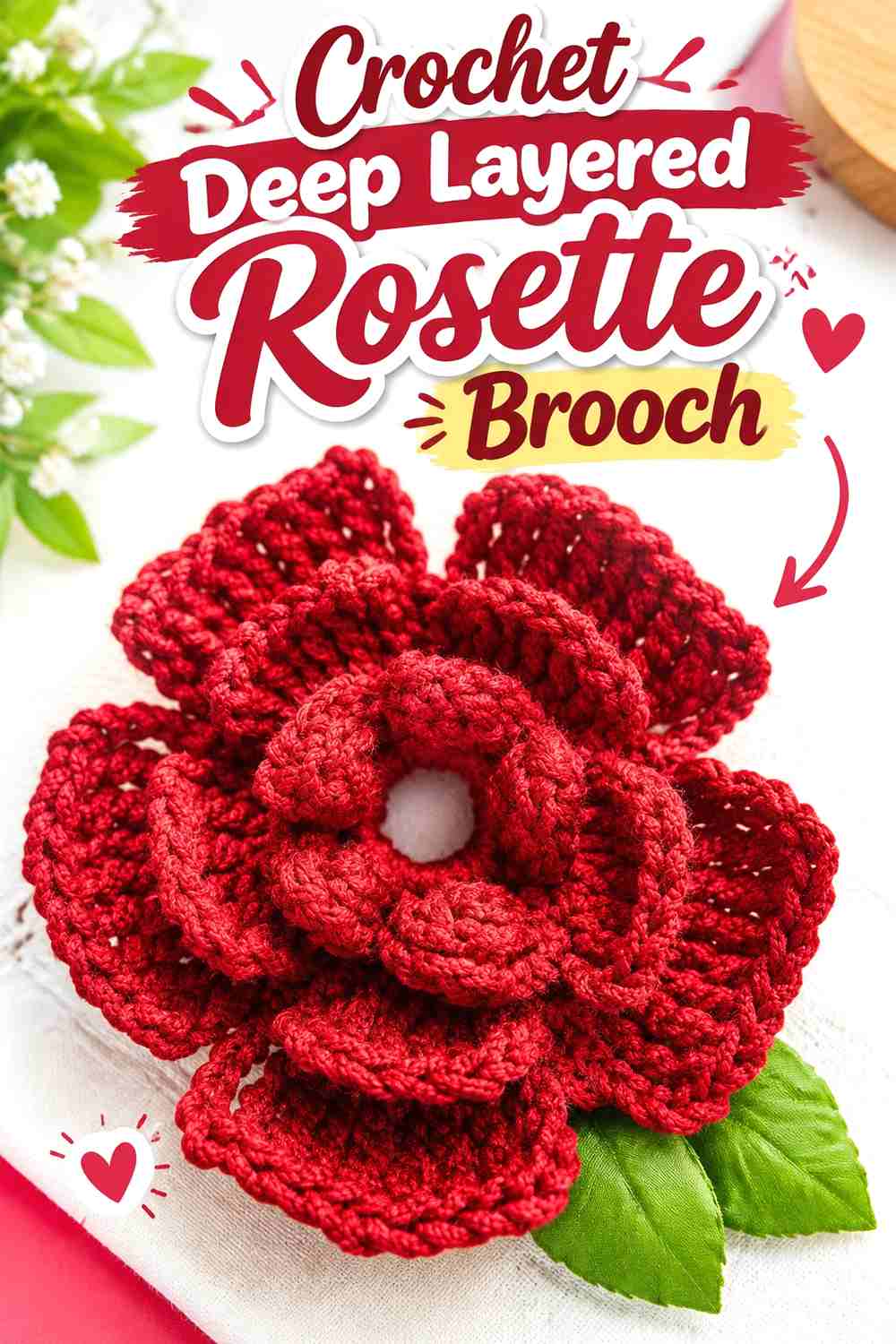 4. Crochet Deep Layered Rosette Brooch