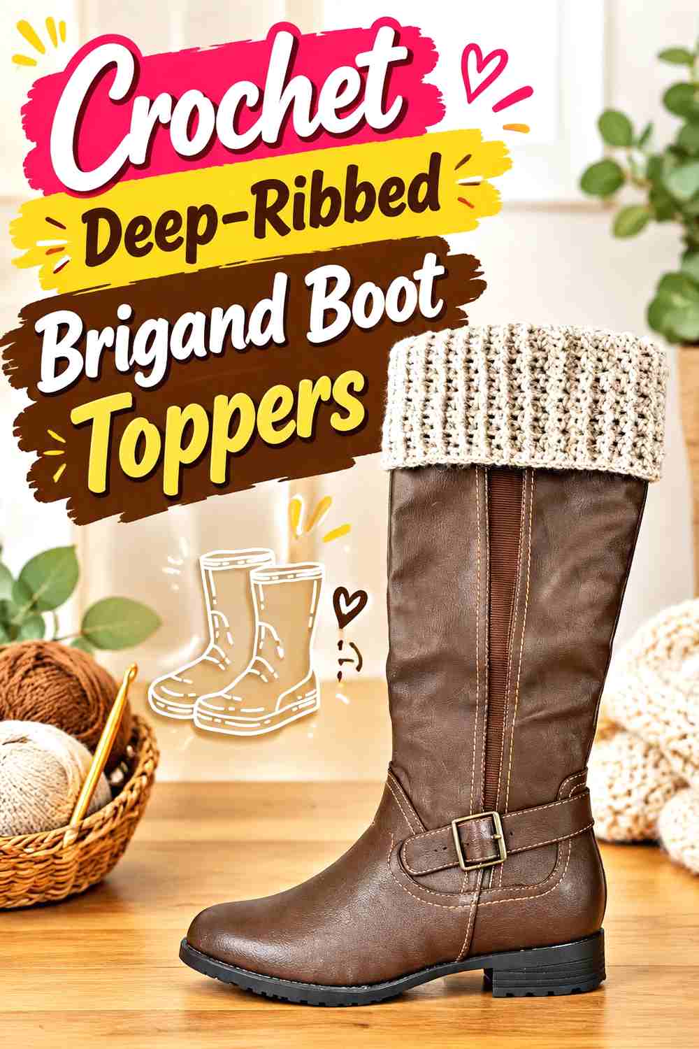 9. Crochet Deep-Ribbed Brigand Boot Toppers