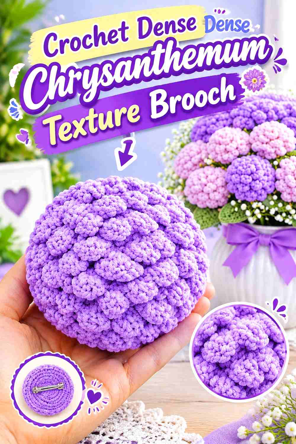 11. Crochet Dense Chrysanthemum Texture Brooch