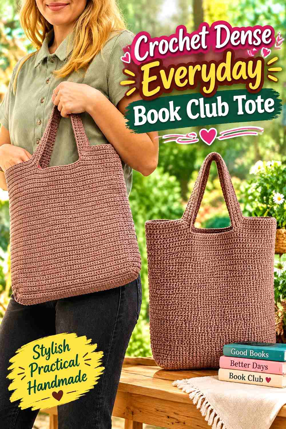 1. Crochet Dense Everyday Book Club Tote