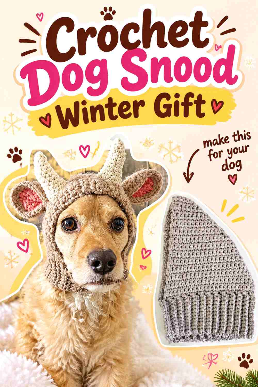 8. Crochet Dog Snood Winter Gift