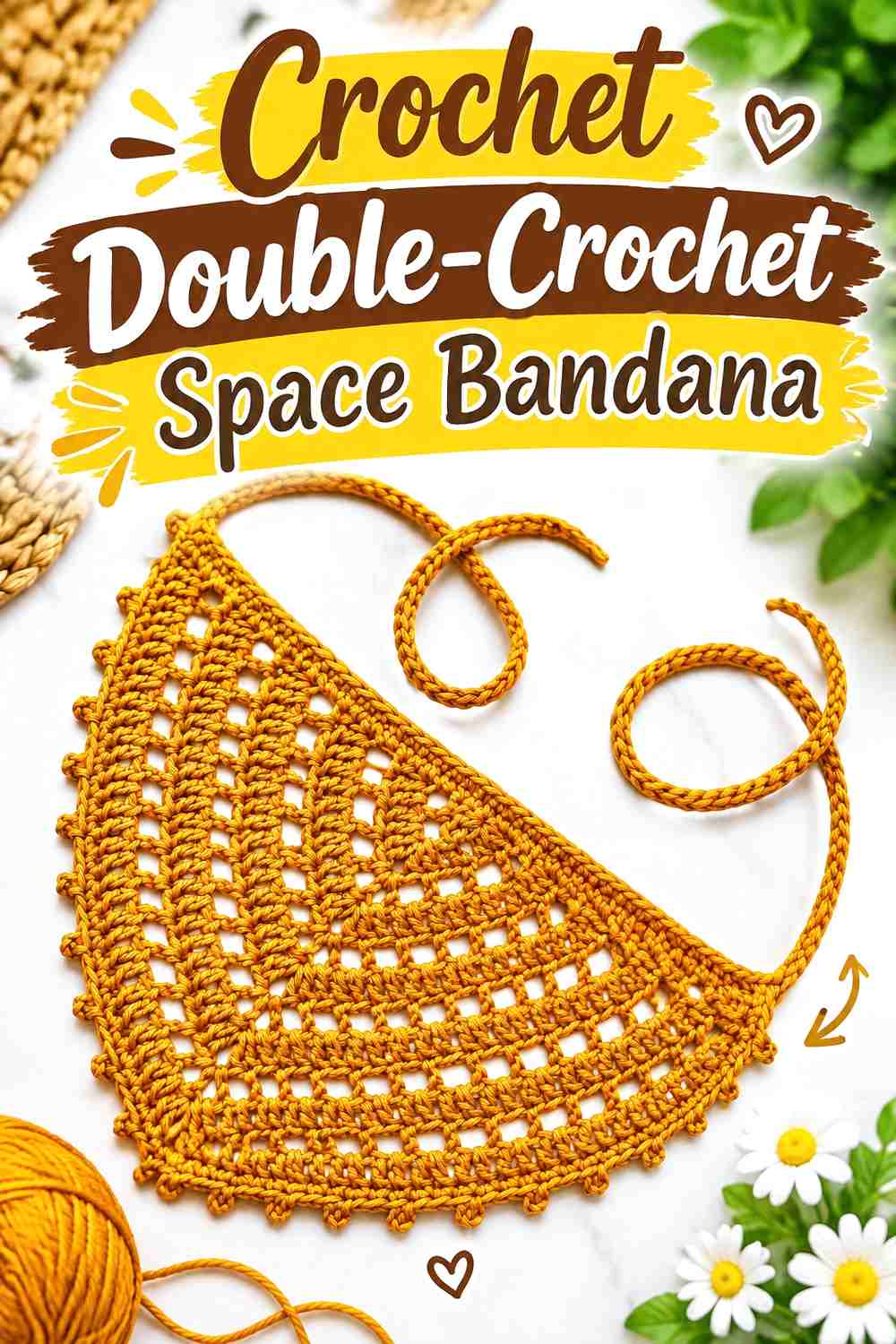 15. Crochet Double Crochet Space Bandana
