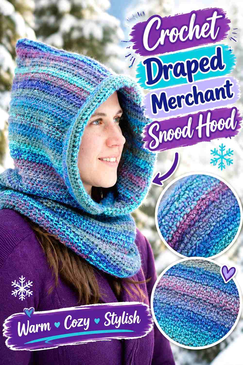 5. Crochet Draped Merchant Snood Hood