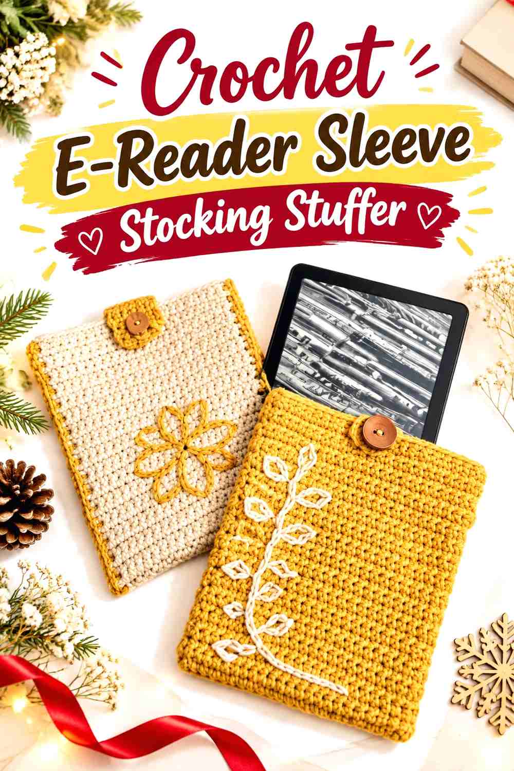 8. Crochet E-Reader Sleeve Stocking Stuffer