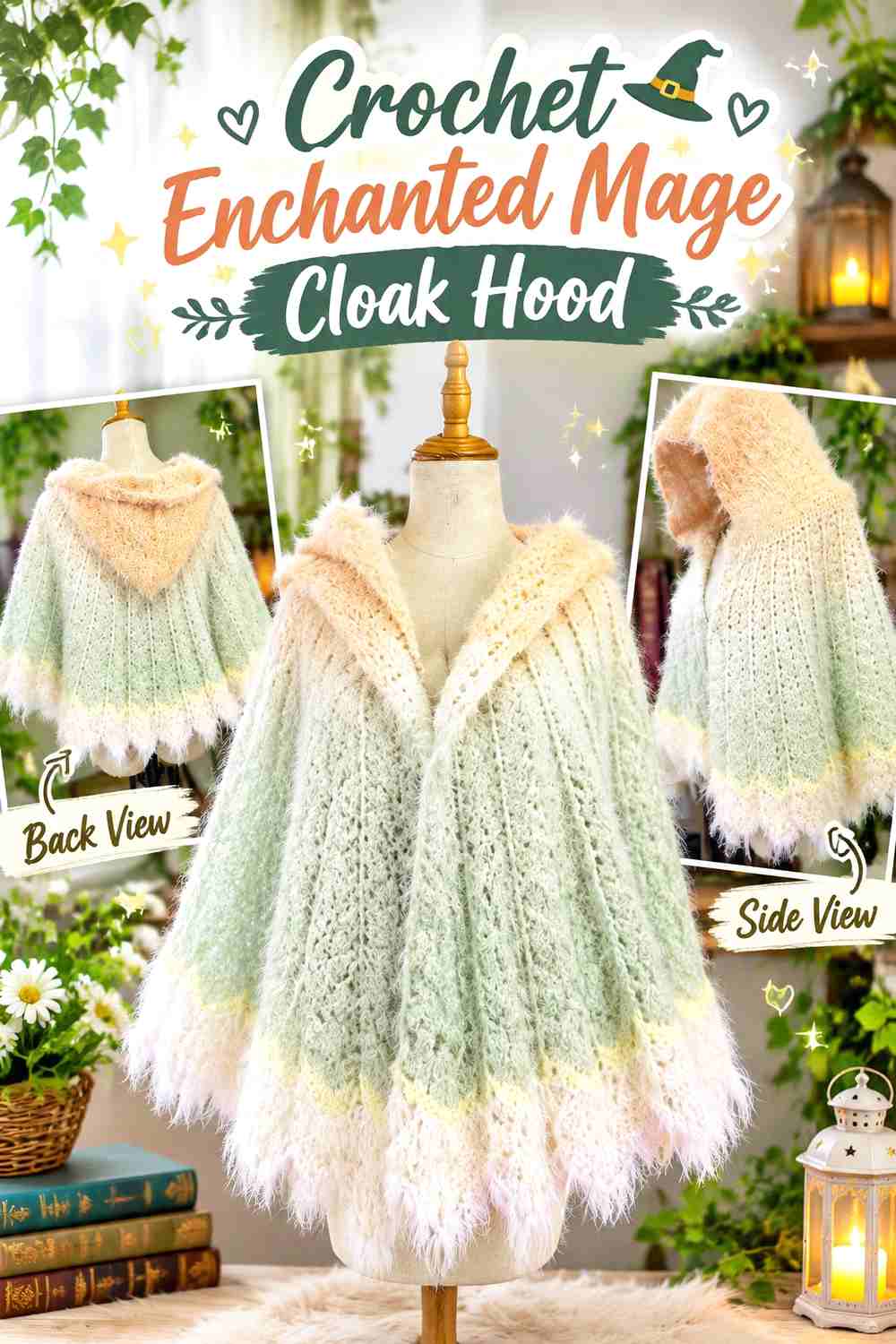 15. Crochet Enchanted Mage Cloak Hood