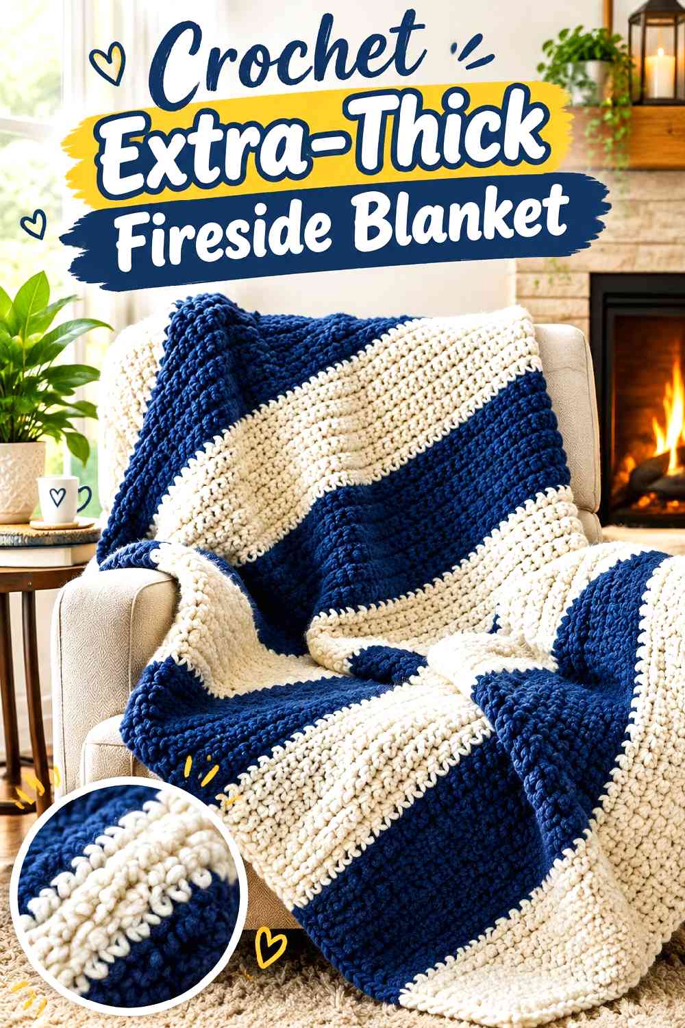 14. Crochet Extra-Thick Fireside Blanket