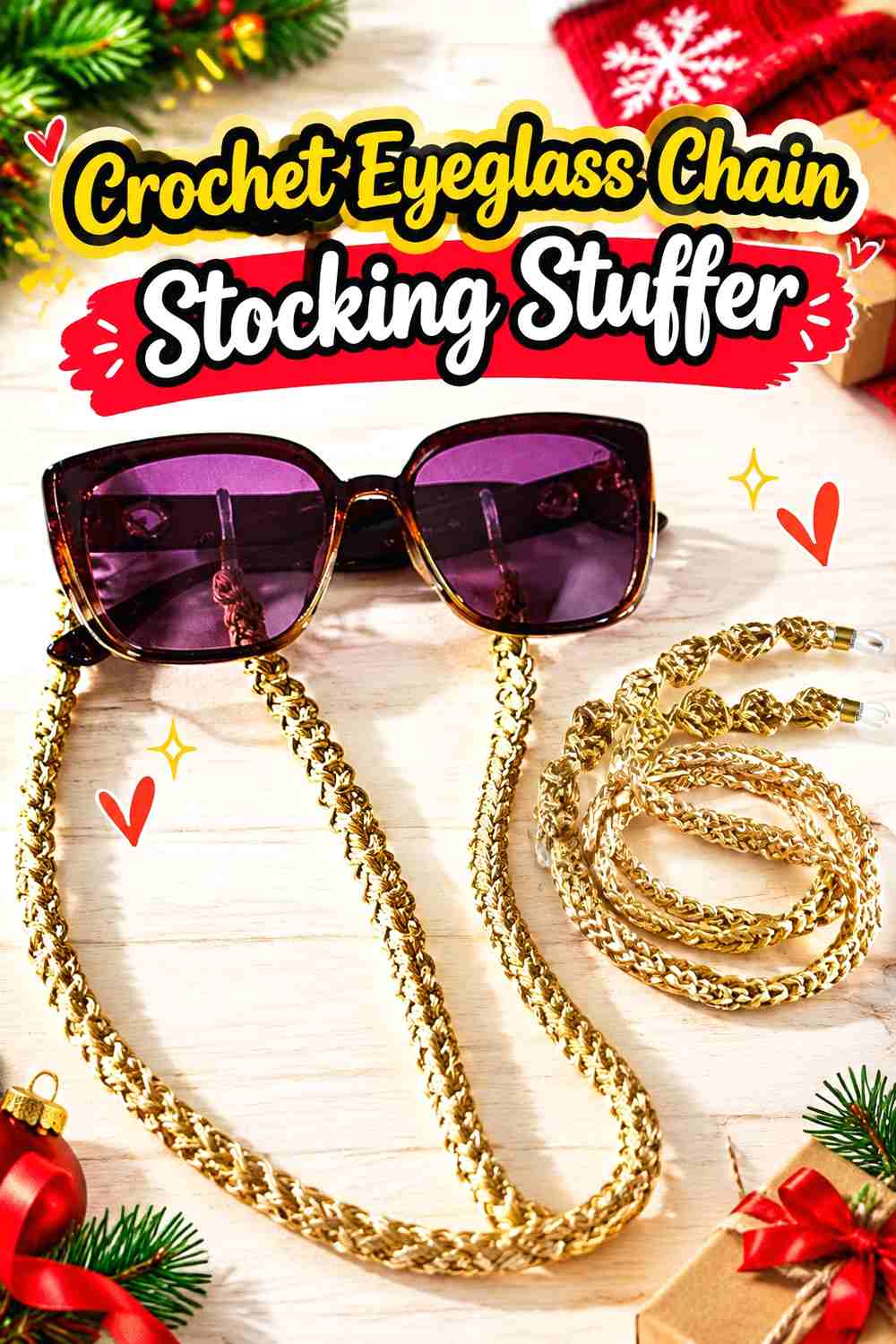 10. Crochet Eyeglass Chain Stocking Stuffer