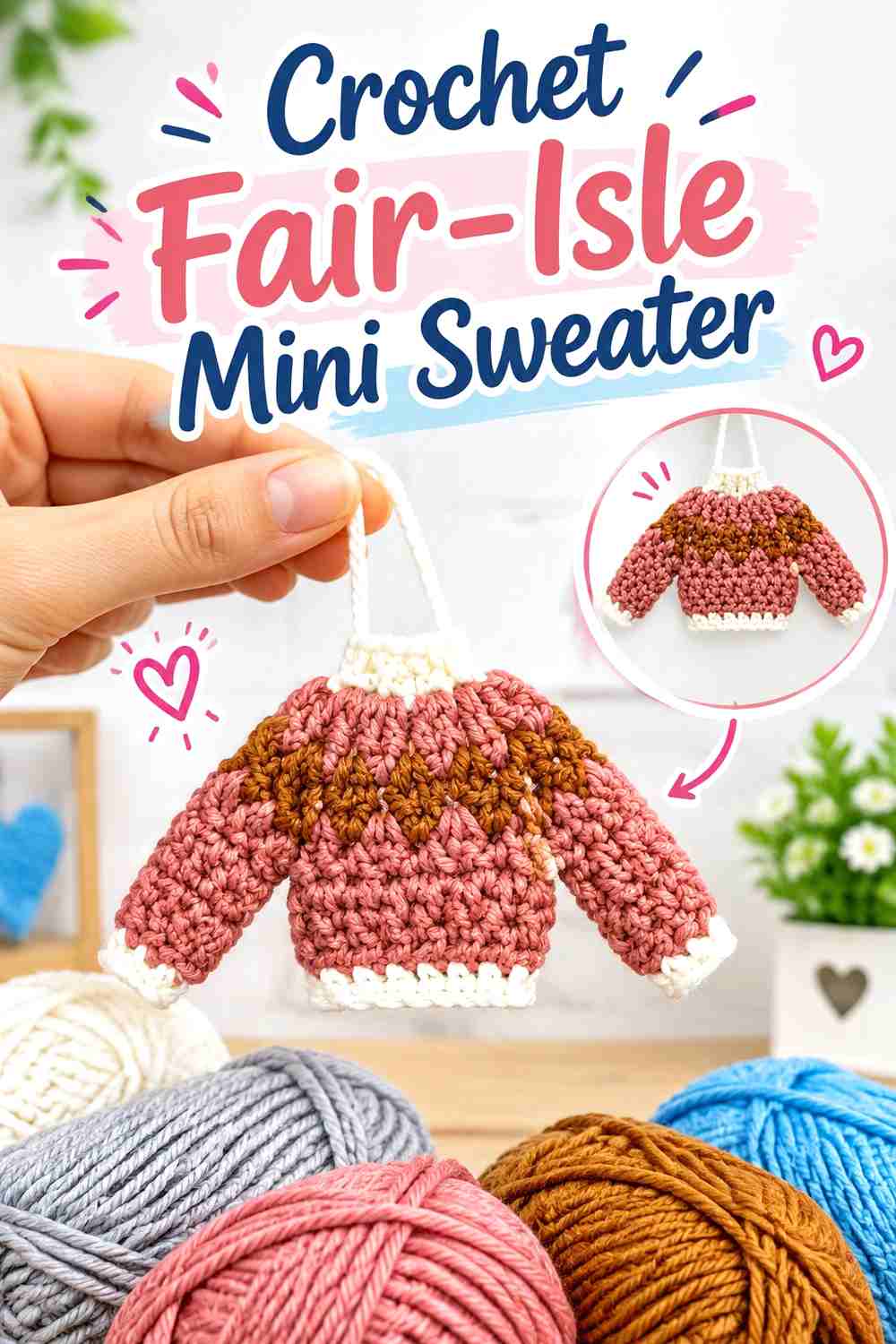 2. Crochet Fair-Isle Mini Sweater