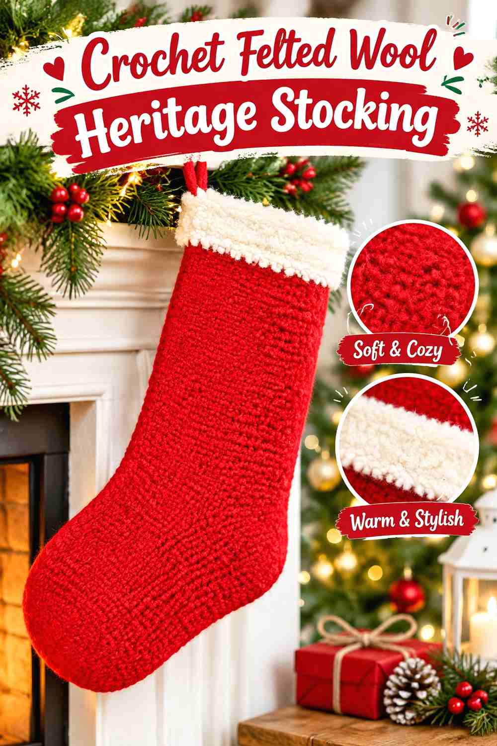 10. Crochet Felted Wool Heritage Stocking