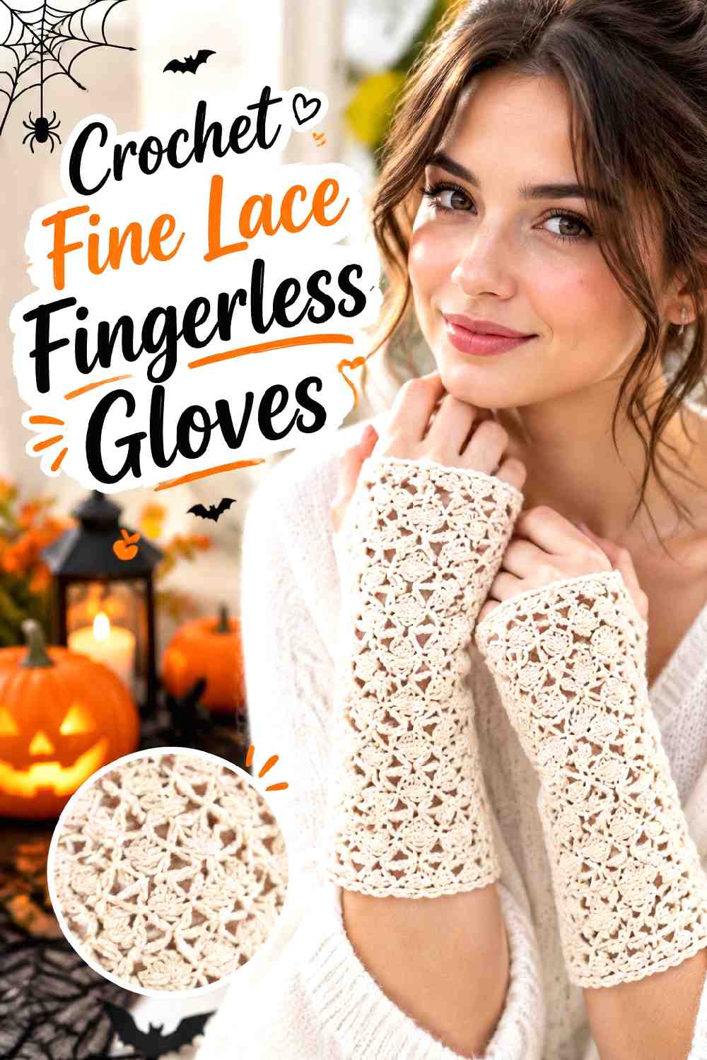 4. Crochet Fine Lace Fingerless Gloves