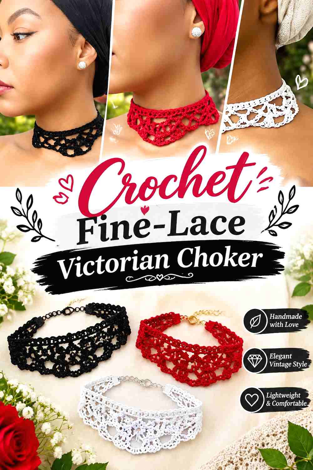 5. Crochet Fine Lace Victorian Choker