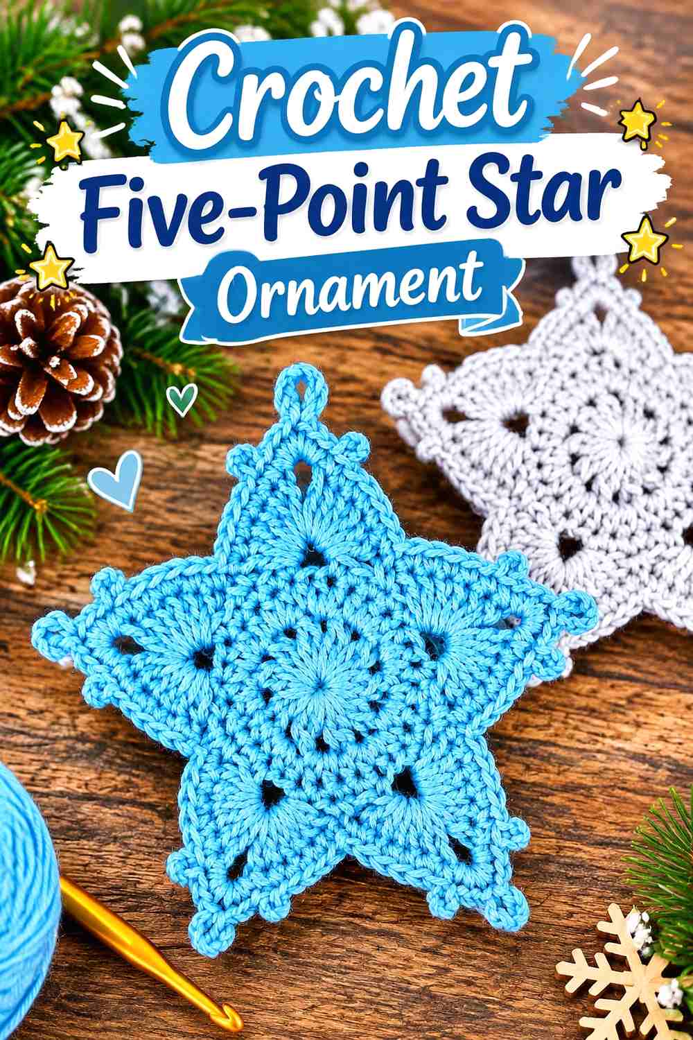 7. Crochet Five-Point Star Ornament