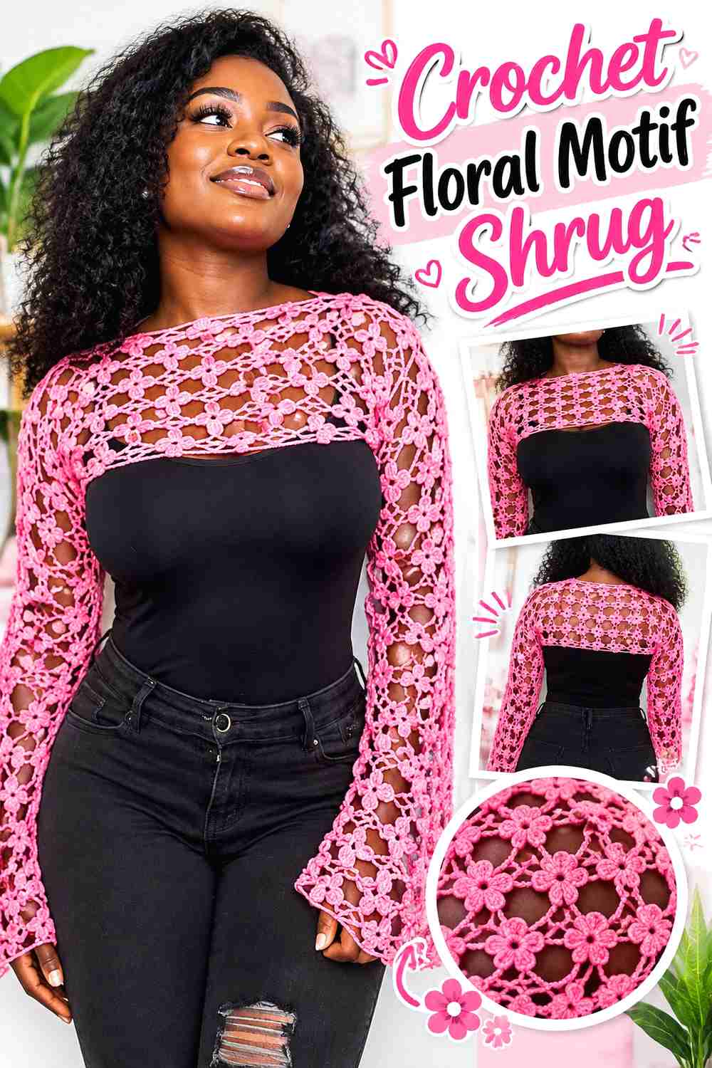 10. Crochet Floral Motif Shrug