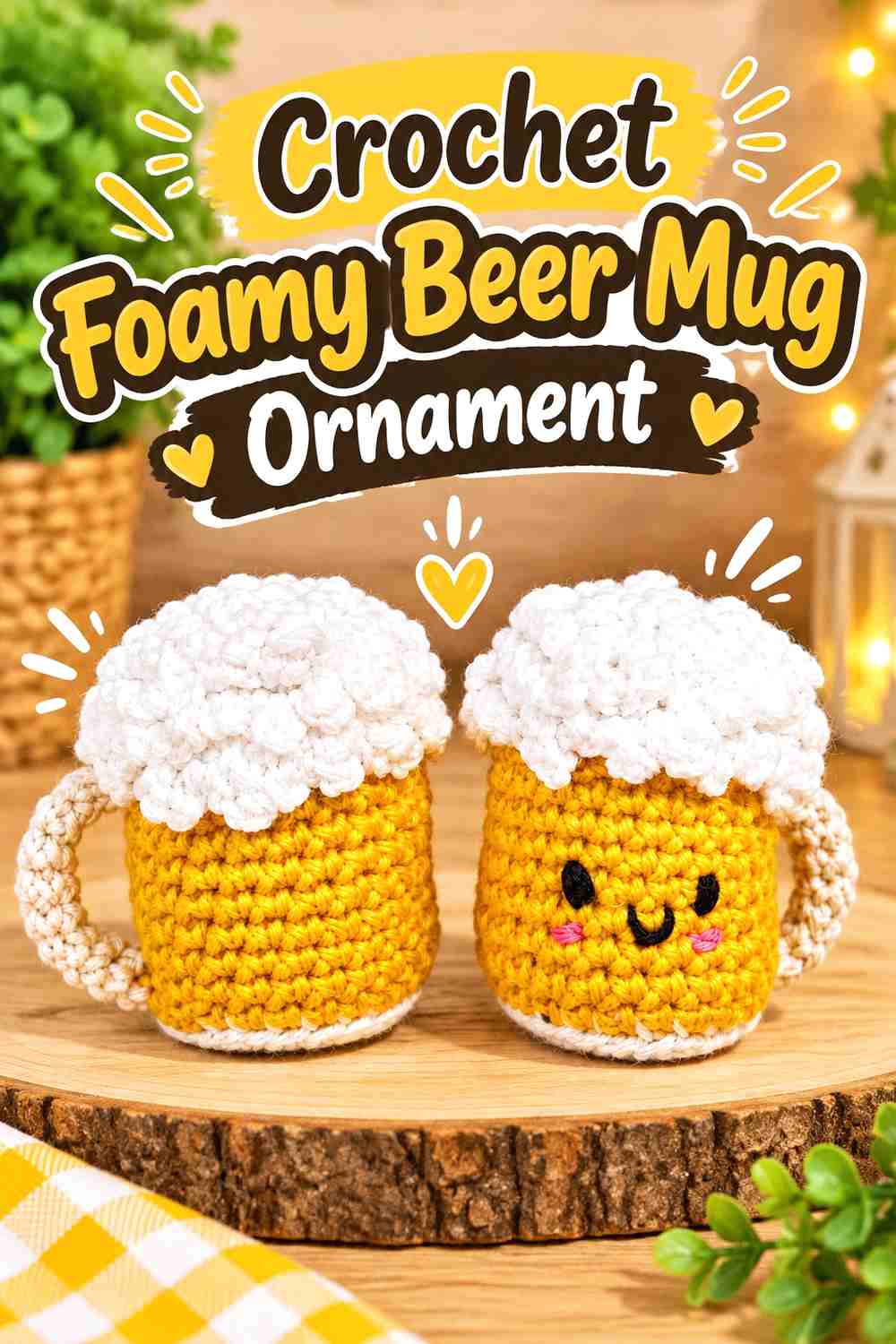 7. Crochet Foamy Beer Mug Ornament