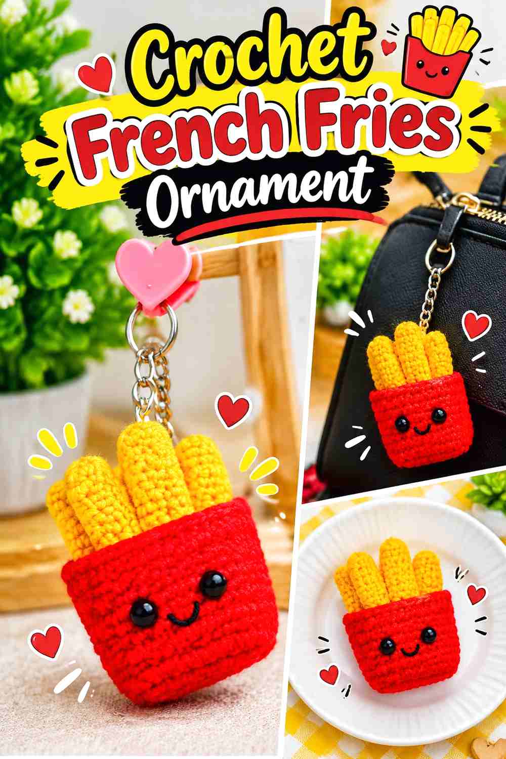 14. Crochet French Fries Ornament