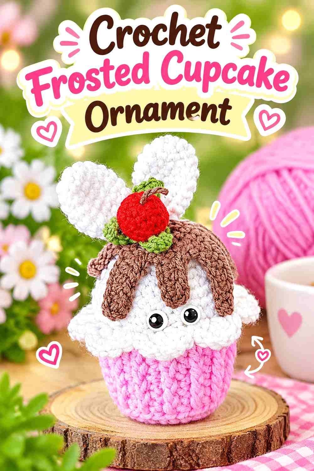 7. Crochet Frosted Cupcake Ornament