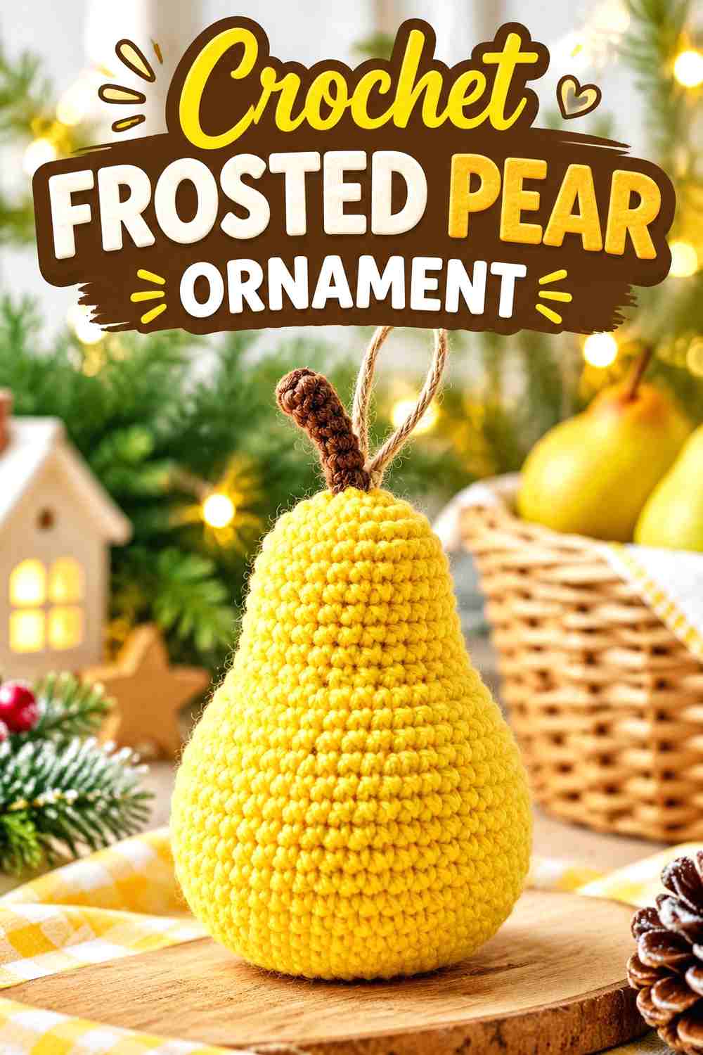 2. Crochet Frosted Pear Ornament