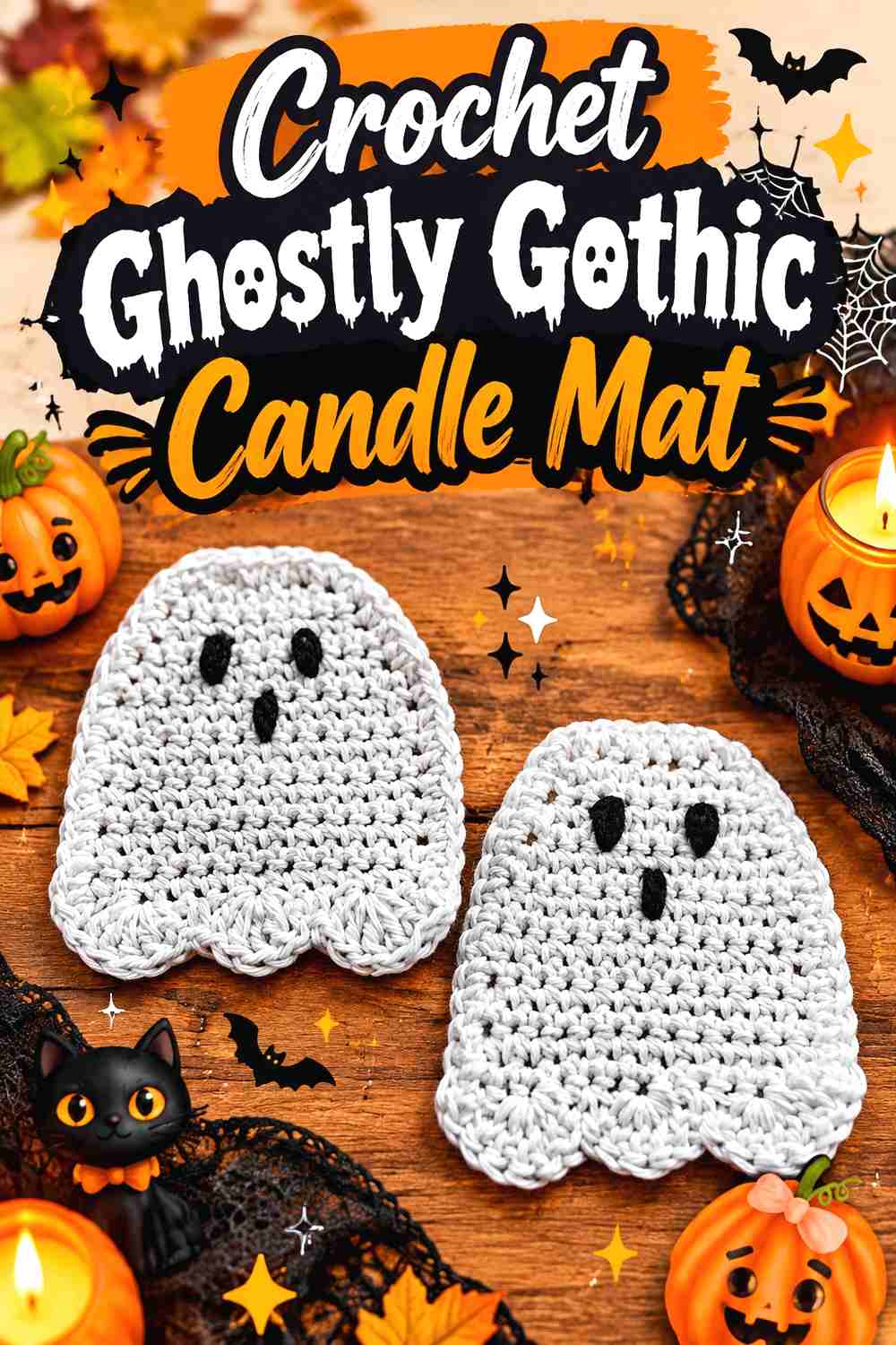 Crochet Ghostly Gothic Candle Mat