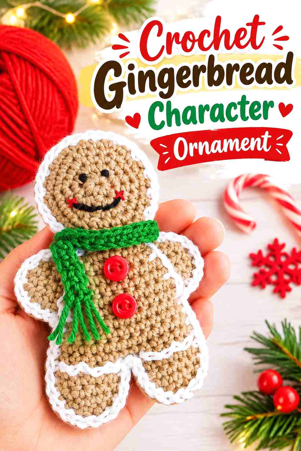 11. Crochet Gingerbread Character Ornament