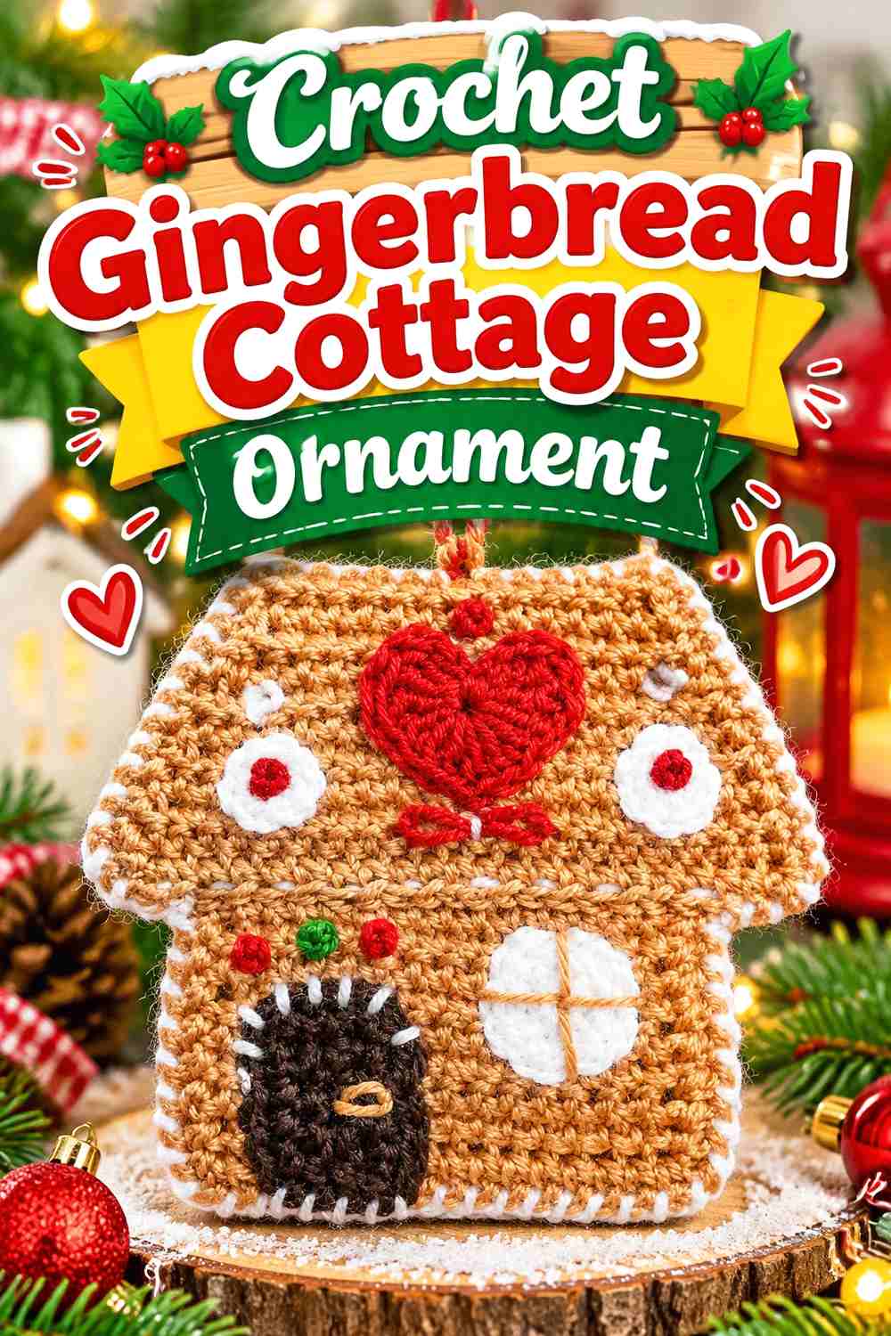 1. Crochet Gingerbread Cottage Ornament