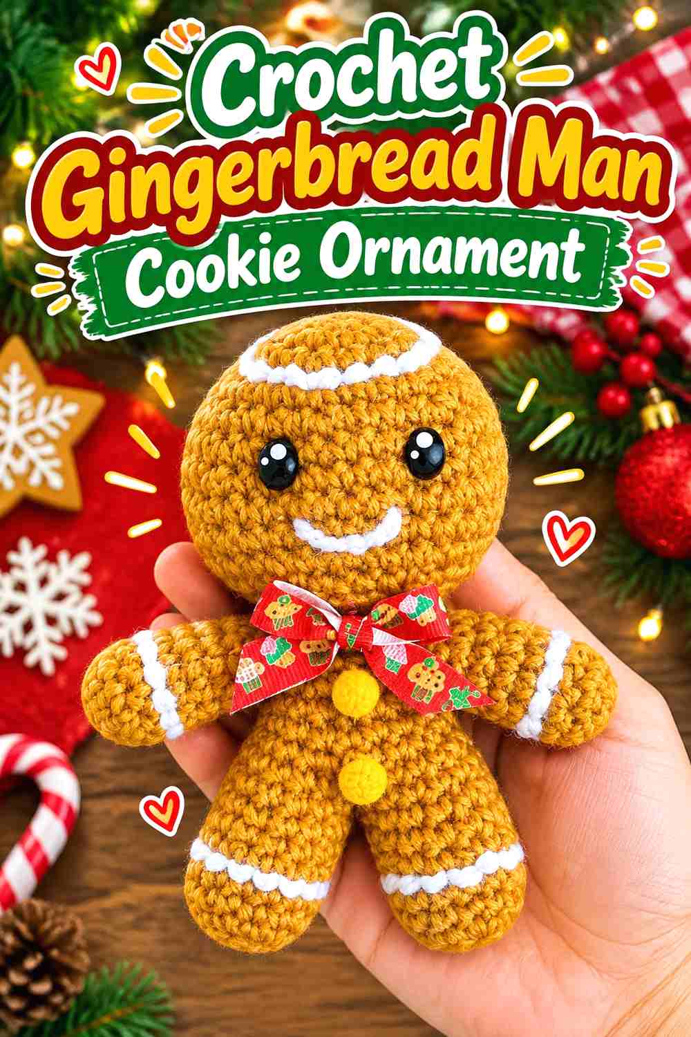 1. Crochet Gingerbread Man Cookie Ornament