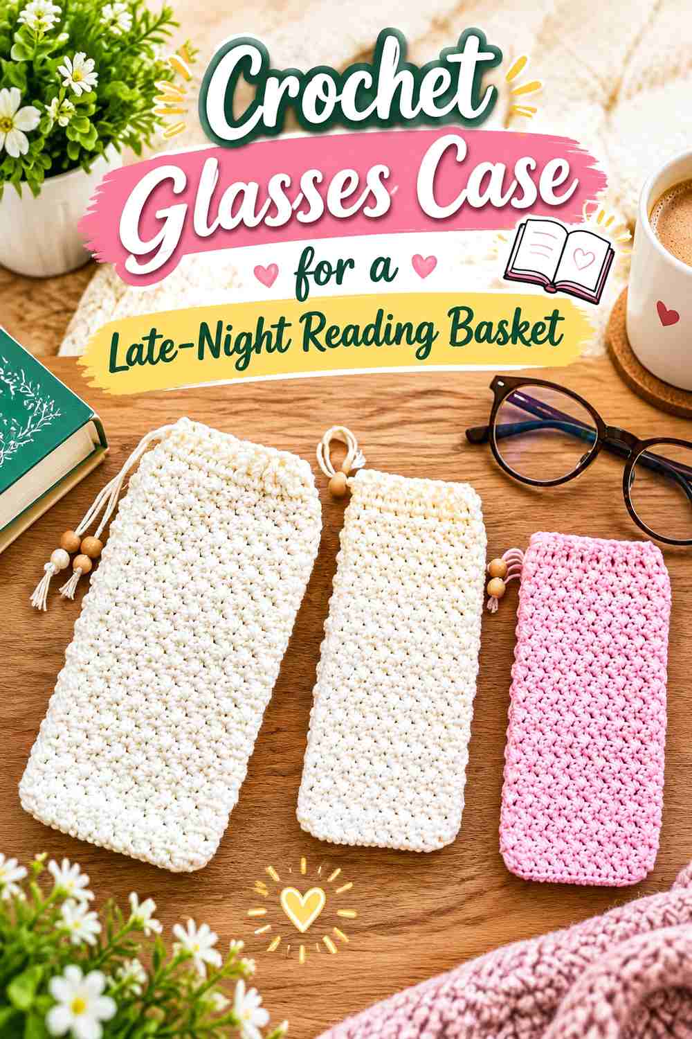 4. Crochet Glasses Case for a Late-Night Reading Basket