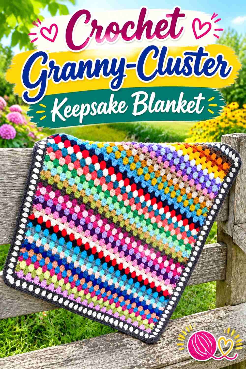 12. Crochet Granny-Cluster Keepsake Blanket