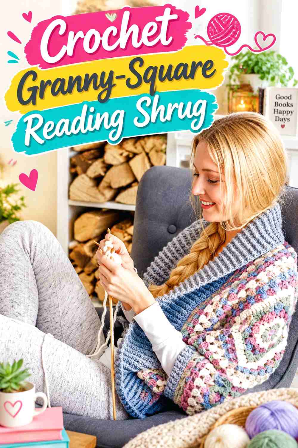 16. Crochet Granny-Square Reading Shrug